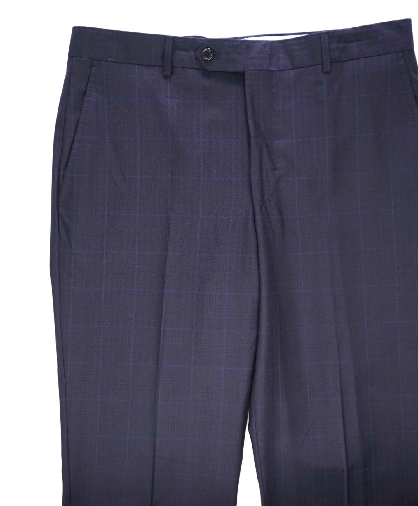 $398 Saks Fifth Avenue Navy Check Wool/Silk Pants 34W