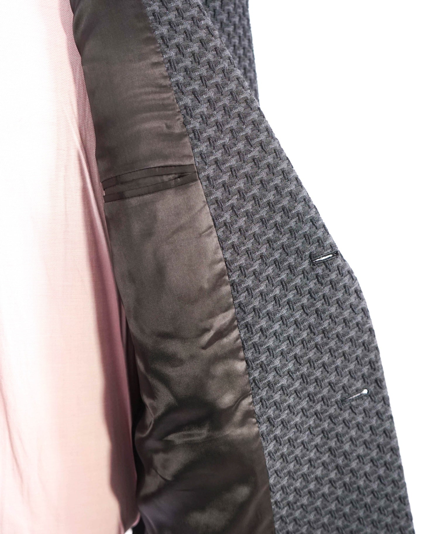 $1,495 Armani Collezioni Gray Raised Texture Cotton Blend Blazer 48R