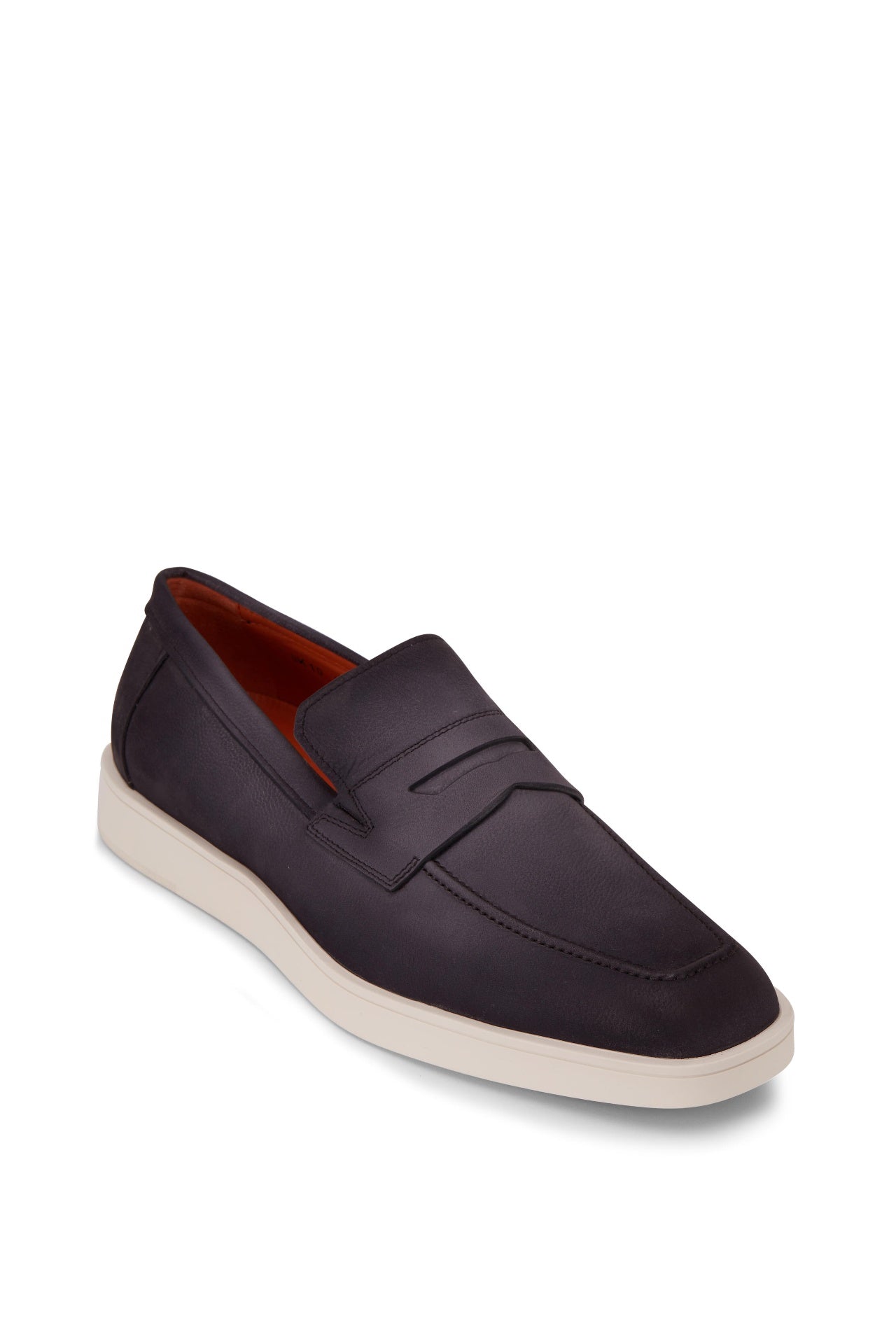 $700 Santoni "BODYWORK" Grey Pebbled Loafers Leather U.S. 10