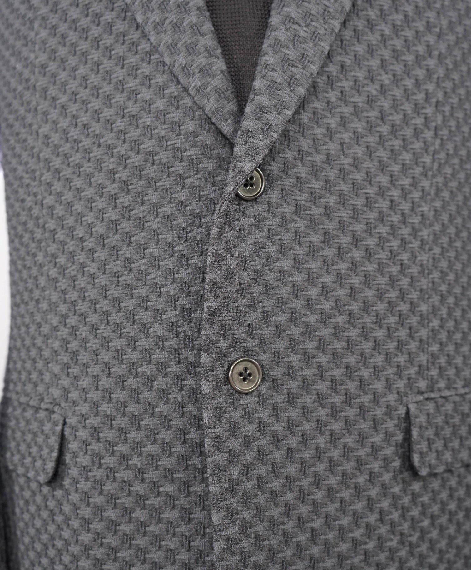 $1,495 Armani Collezioni Gray Raised Texture Cotton Blend Blazer 48R