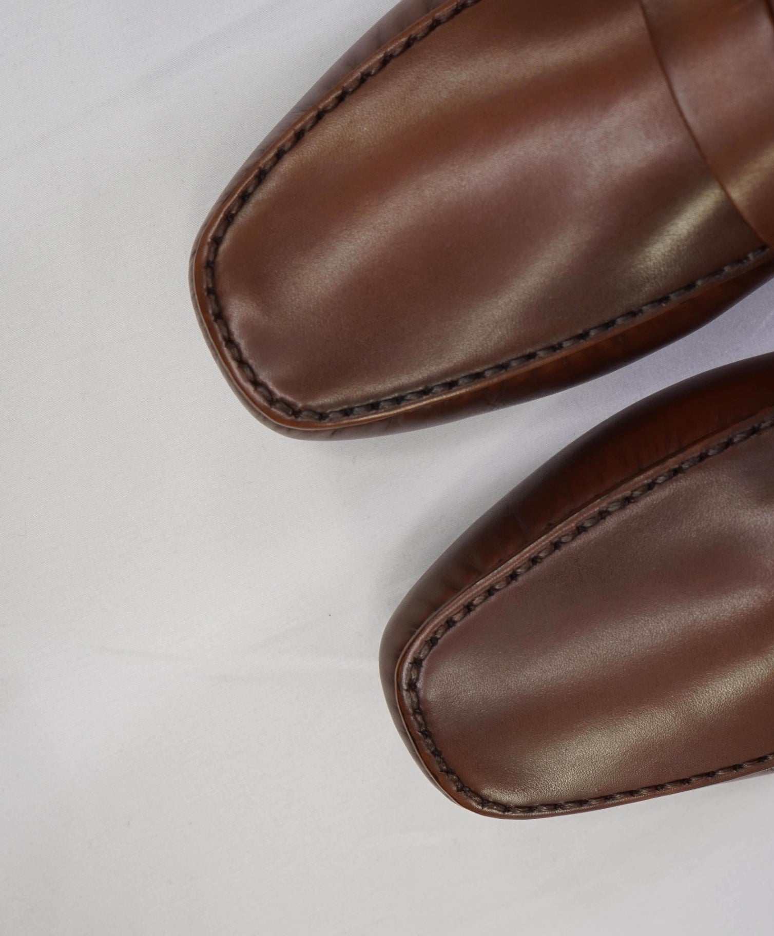 Santoni Solid Brown Leather Footwear U.S. 9.5