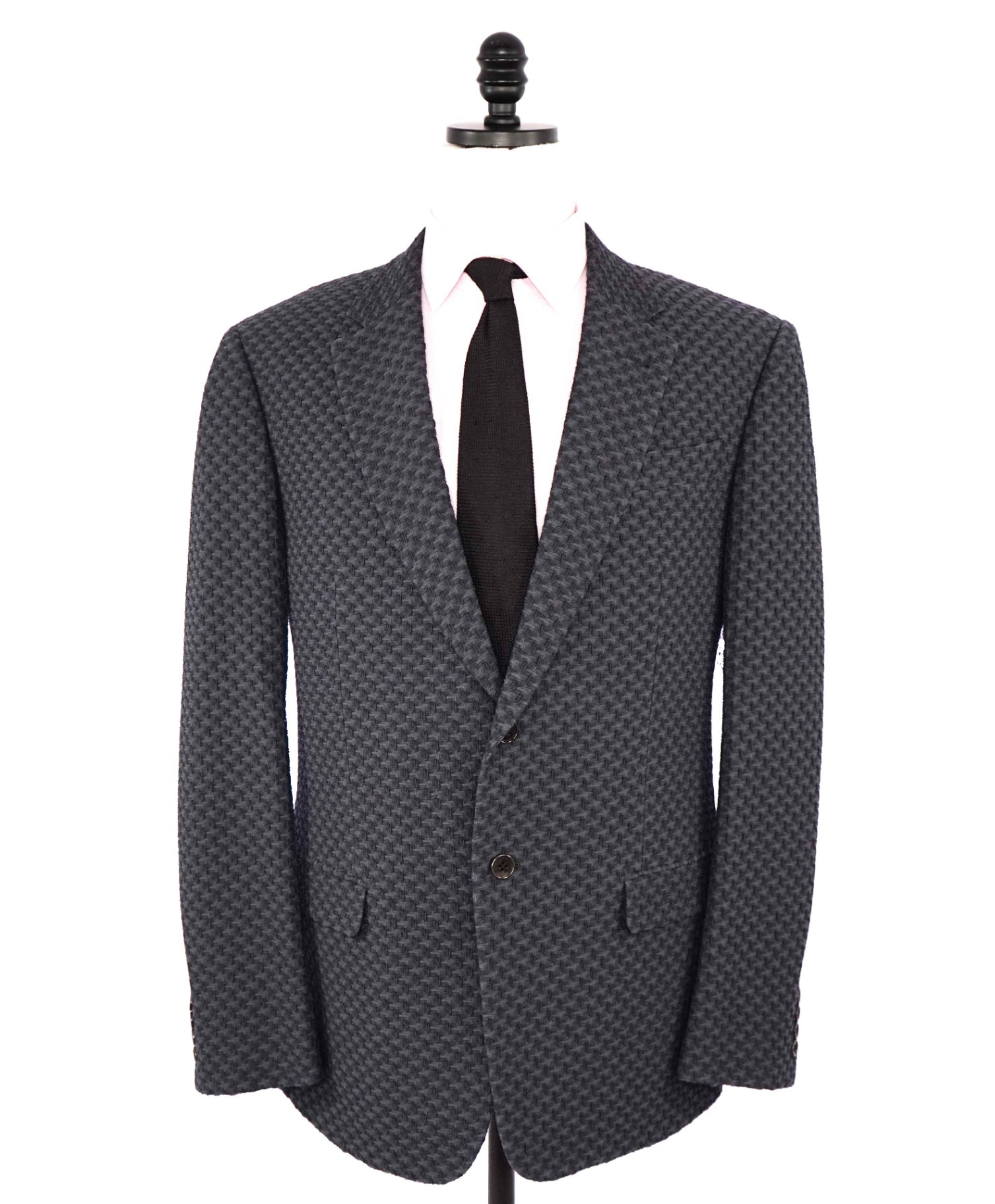 $1,495 Armani Collezioni Gray Raised Texture Cotton Blend Blazer 48R