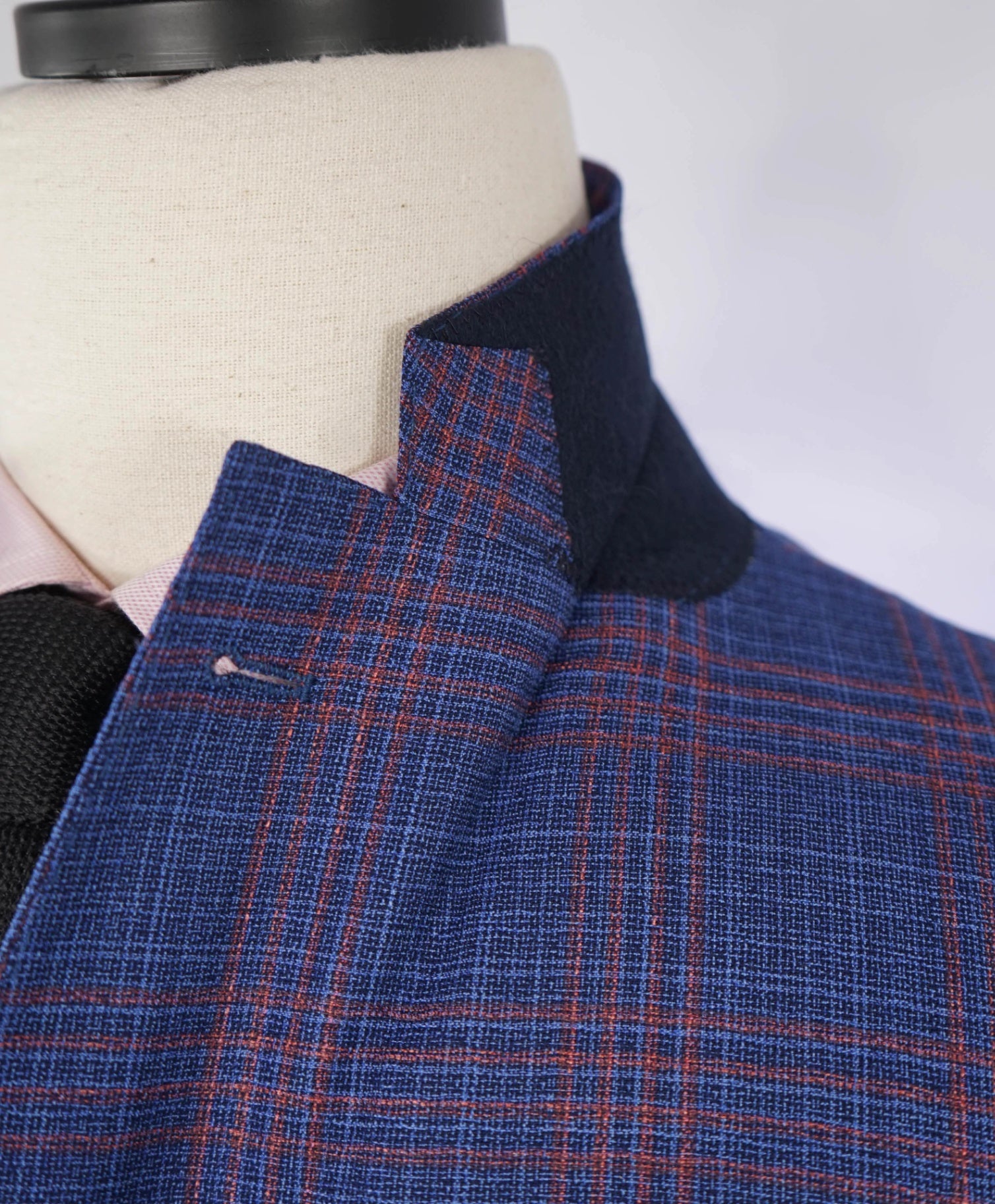 $995 Saks Fifth Avenue Blue/Red Check Wool Blazer 44R
