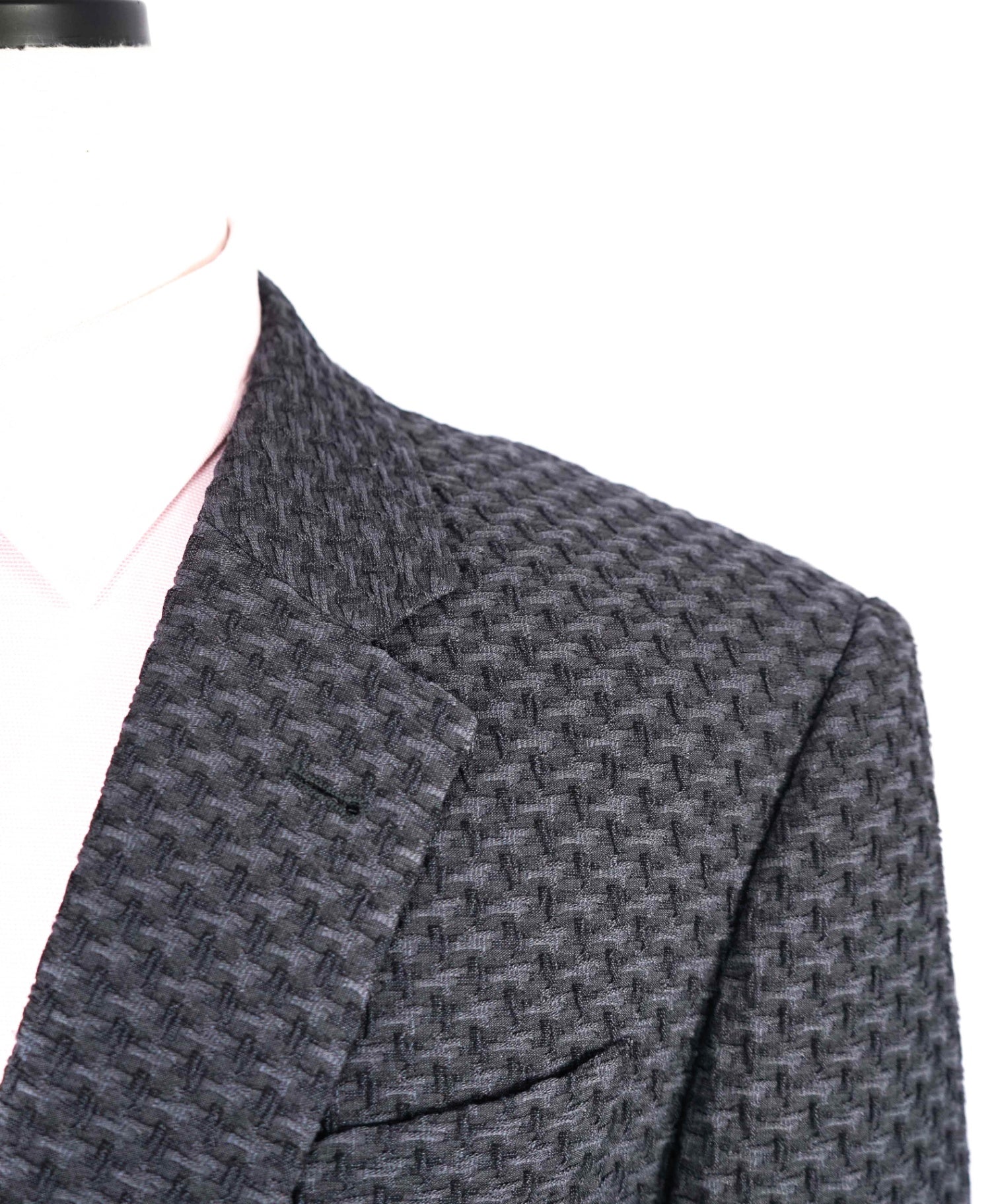 $1,495 Armani Collezioni Gray Raised Texture Cotton Blend Blazer 48R