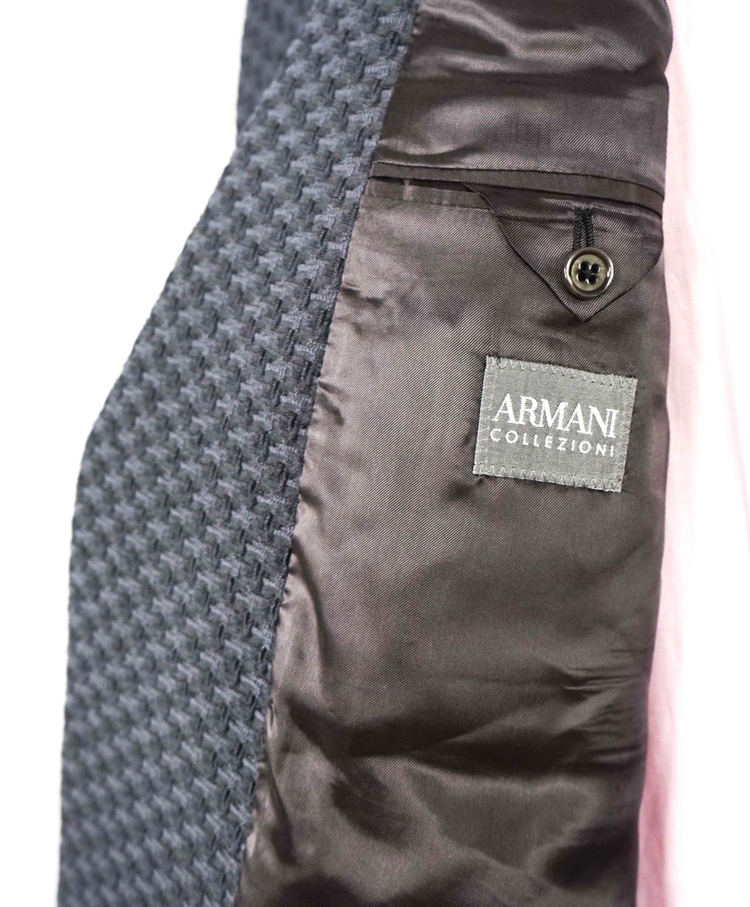 $1,495 Armani Collezioni Gray Raised Texture Cotton Blend Blazer 48R