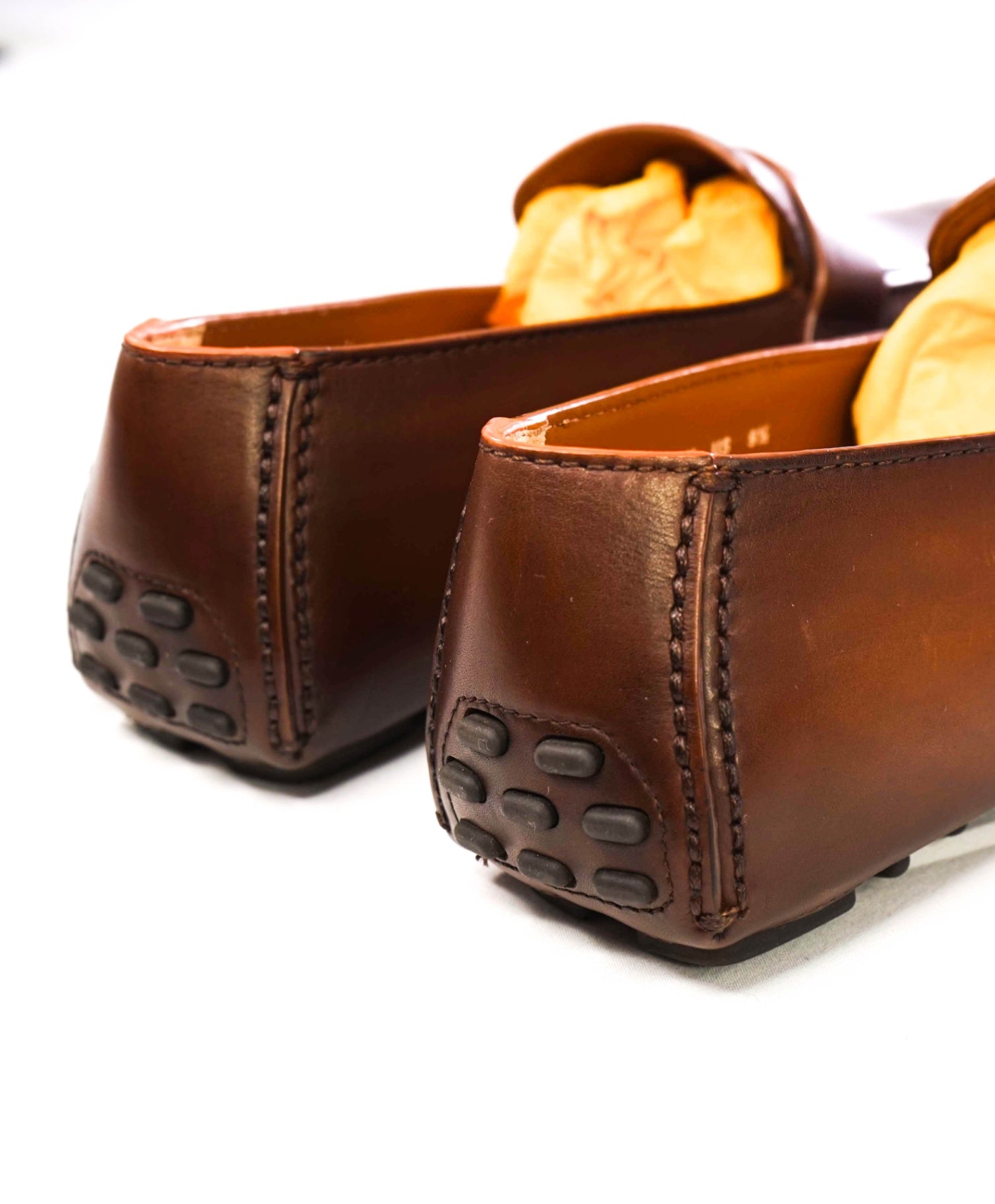 Santoni Solid Brown Leather Footwear U.S. 9.5
