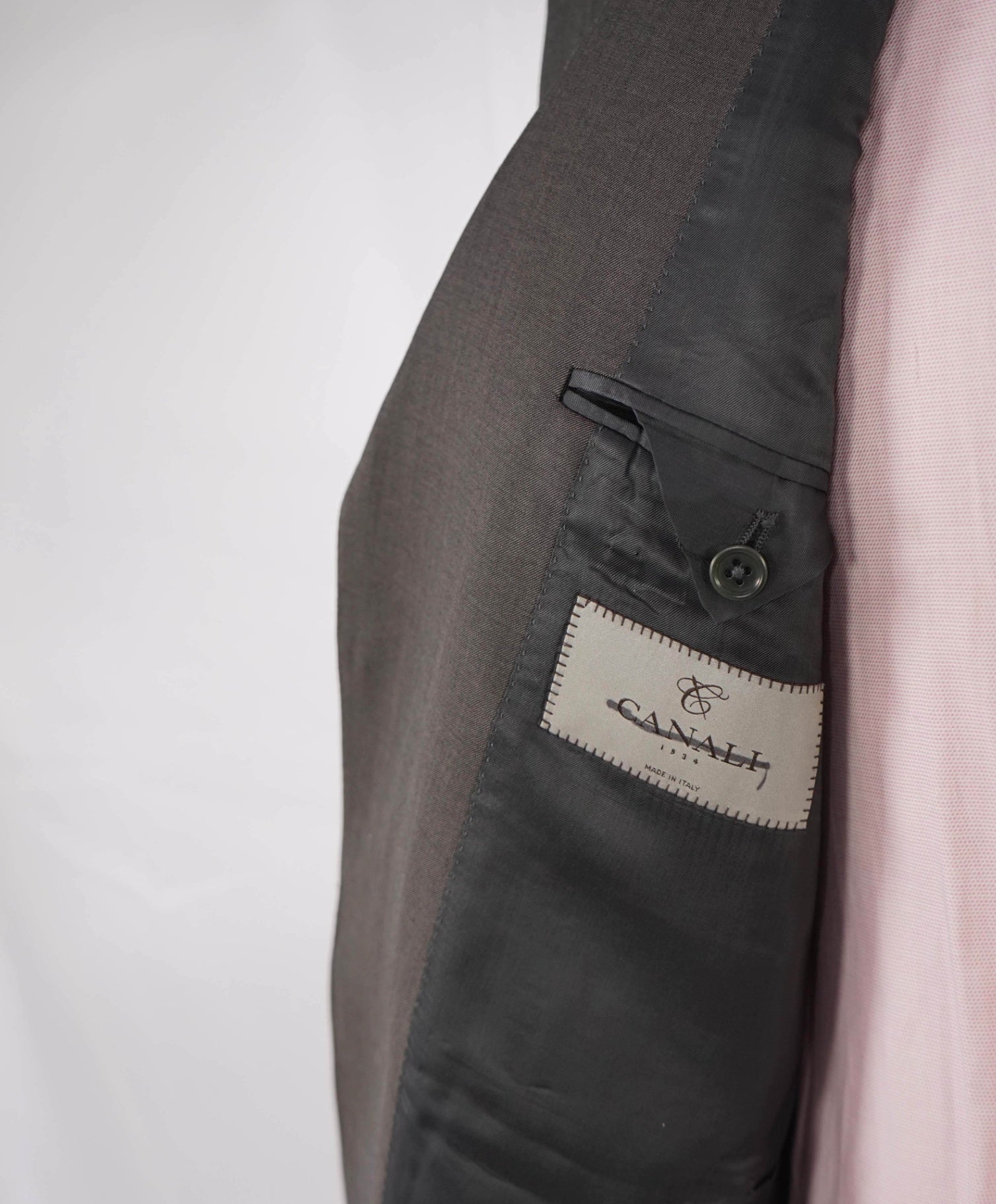 $1,495 Canali Solid Grey Wool 2-Btn Blazer 42R