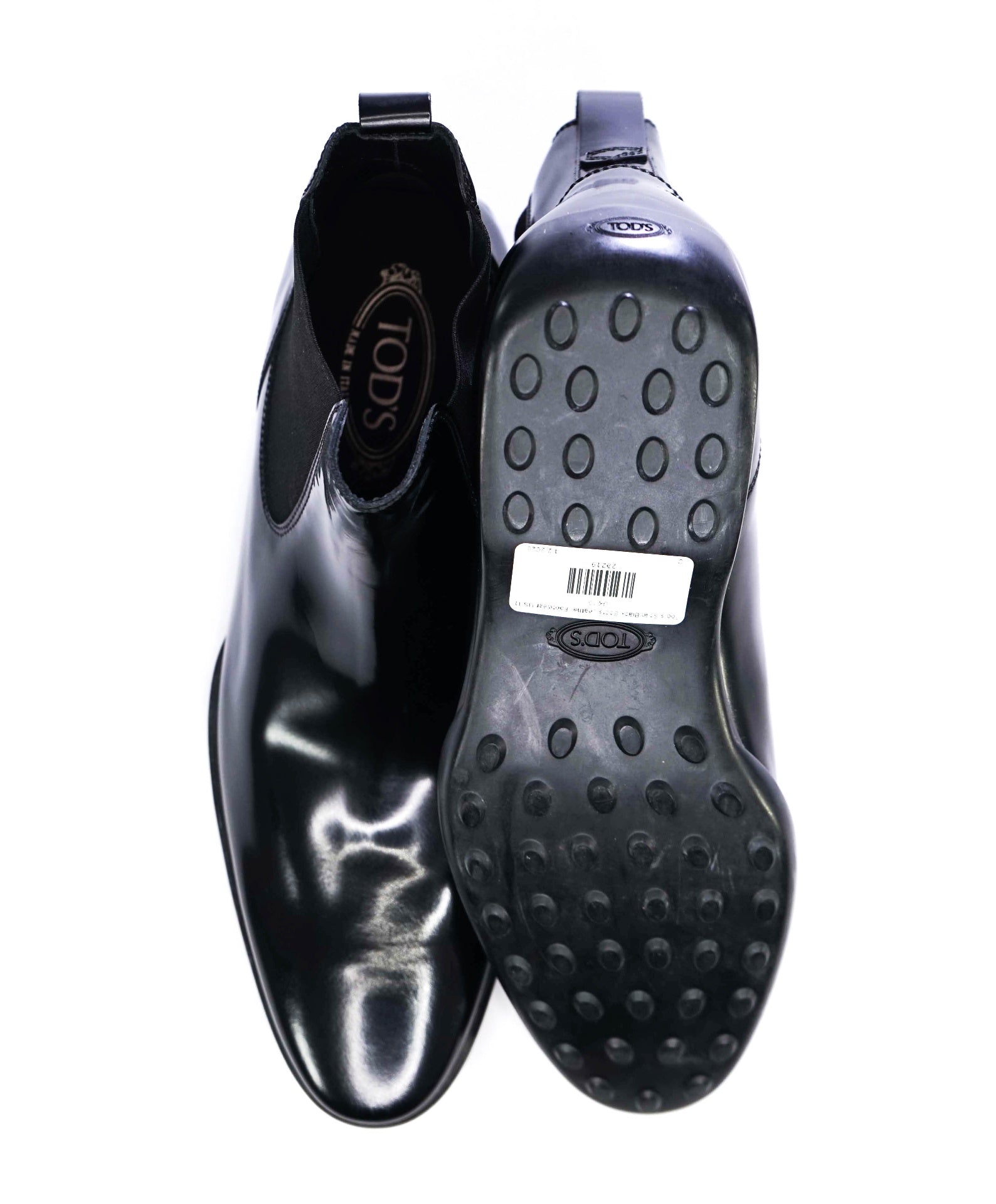 $750 Tod's Solid Black Boots Leather Footwear US 11 (UK 10)