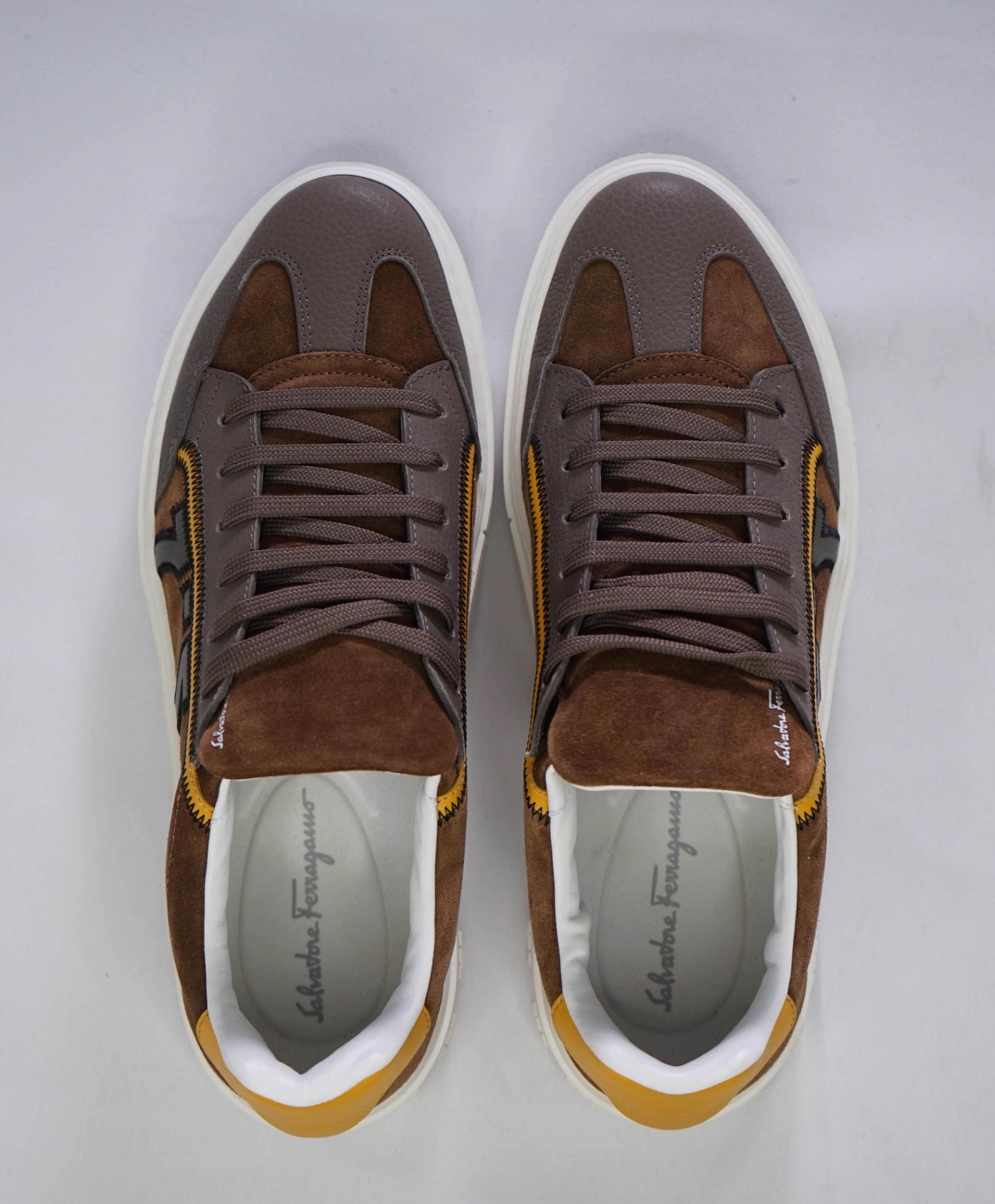 $795 SALVATORE FERRAGAMO - *BORG 5* Brown Gancini Sneaker - 9.5 M US