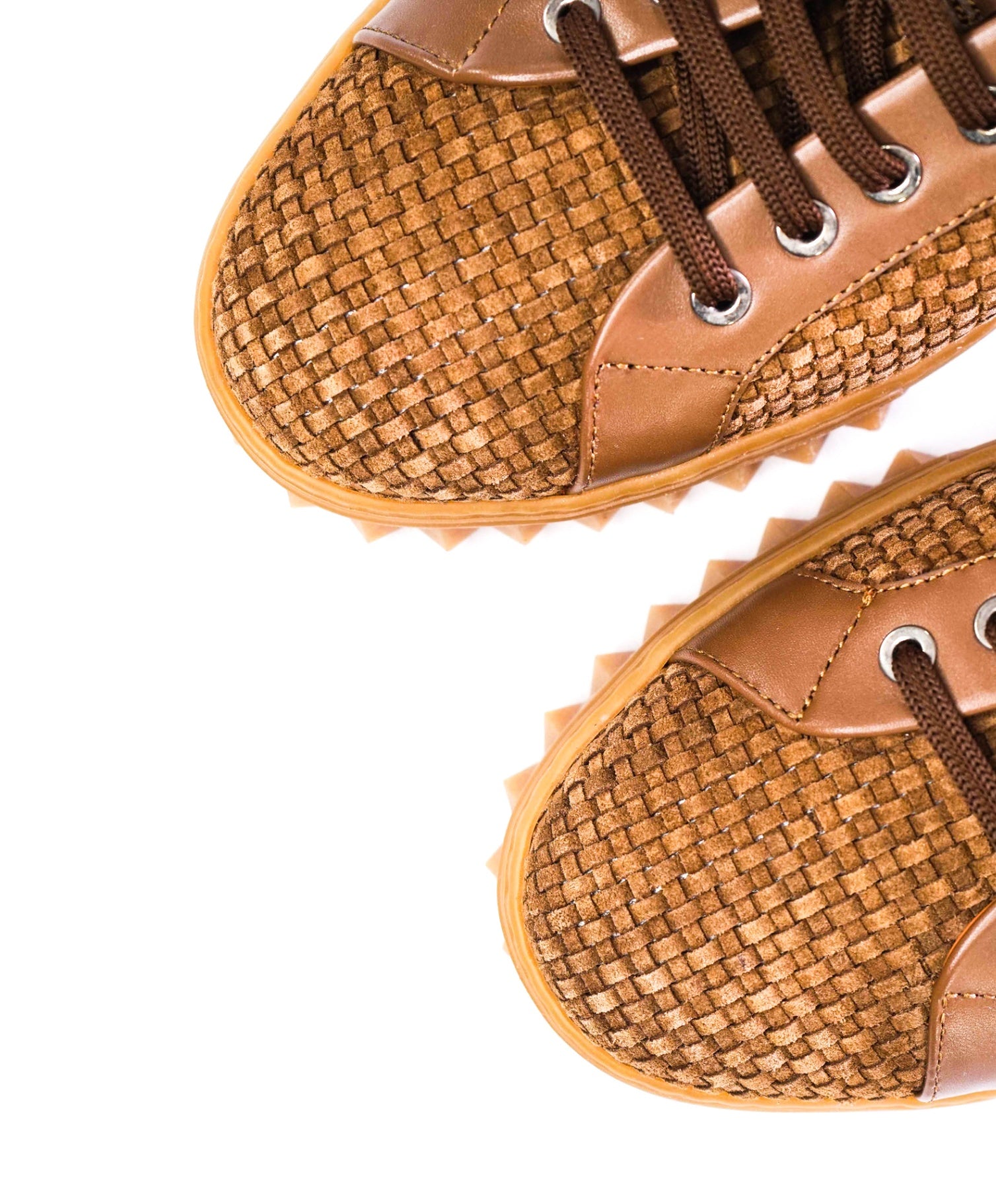 $800 Salvatore Ferragamo "CUBE 17" Brown Woven Suede Sneakers 10 M