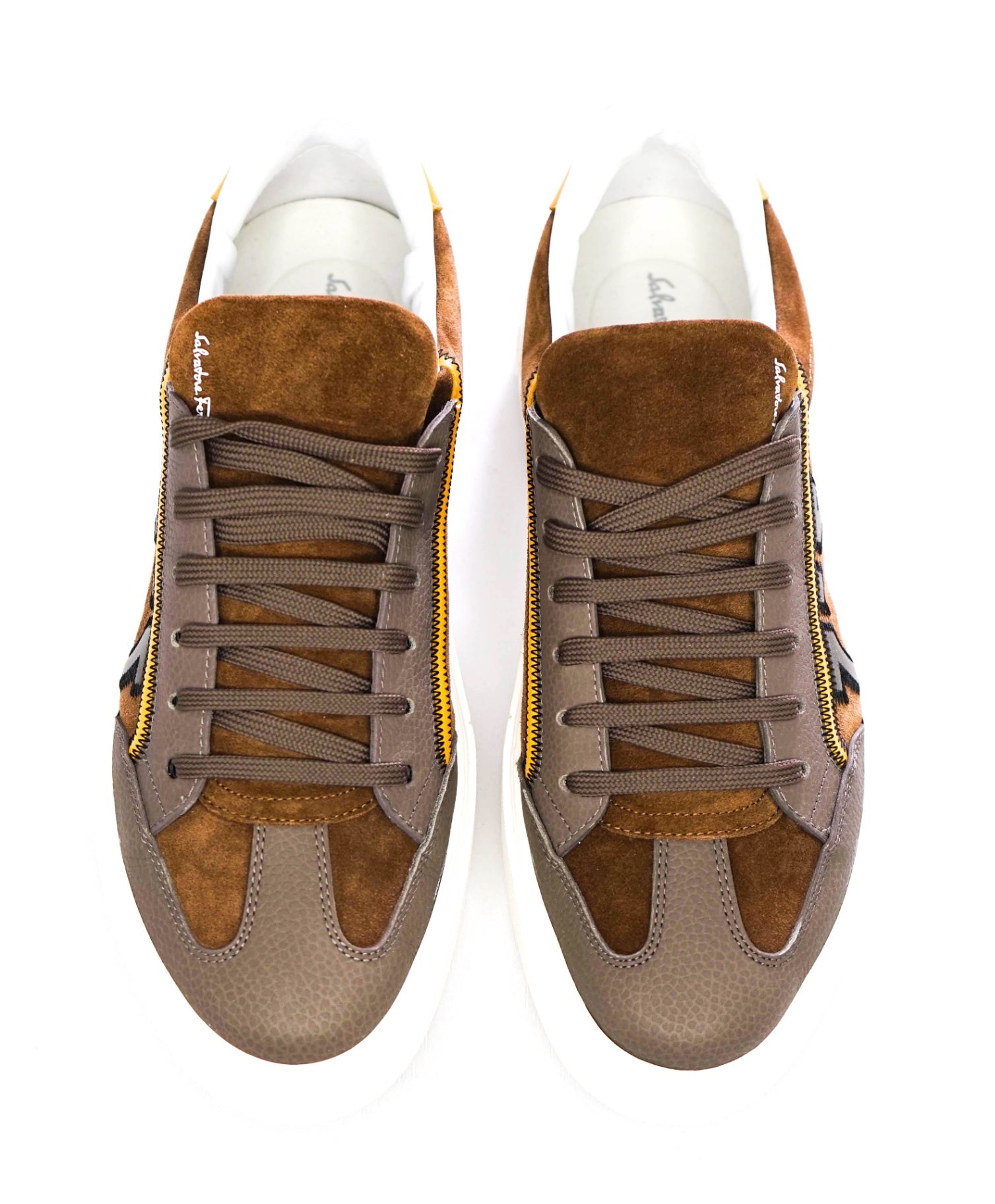 $795 SALVATORE FERRAGAMO - *BORG 5* Brown Gancini Sneaker - 9.5 M US