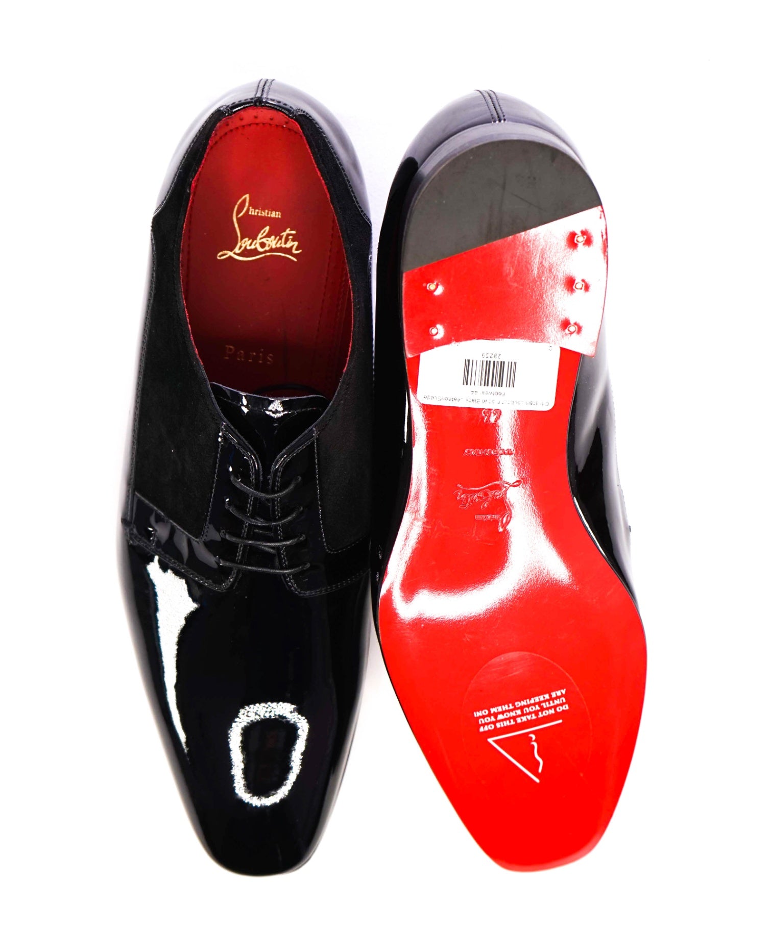 $1,045 Christain Louboutin "CHICKITO" Black Leather Derbies 11US (44)