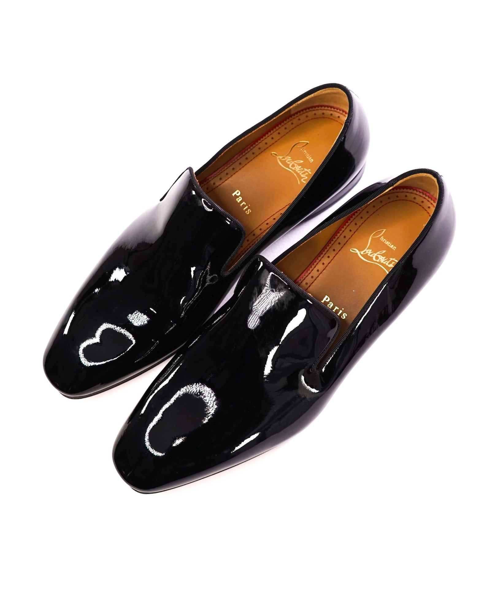 $1,250 Christain Louboutin DANDELION Black Patent Loafer 7US (40EU)