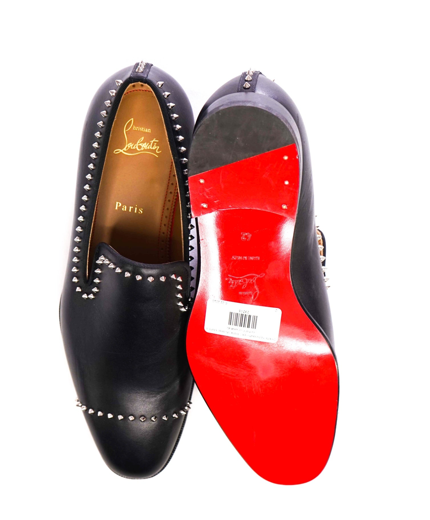 $1,200 CHRISTIAN LOUBOUTIN - *DANDY CLOO* Black Spike Loafers - 9 US (42 EU)