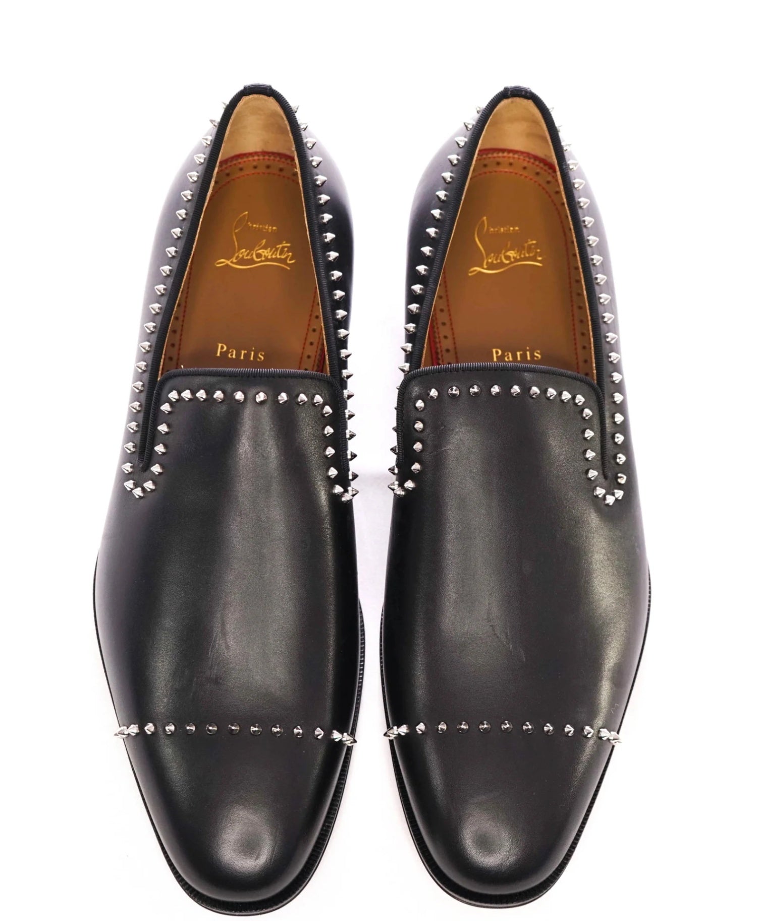 $1,200 CHRISTIAN LOUBOUTIN - *DANDY CLOO* Black Spike Loafers - 9 US (42 EU)
