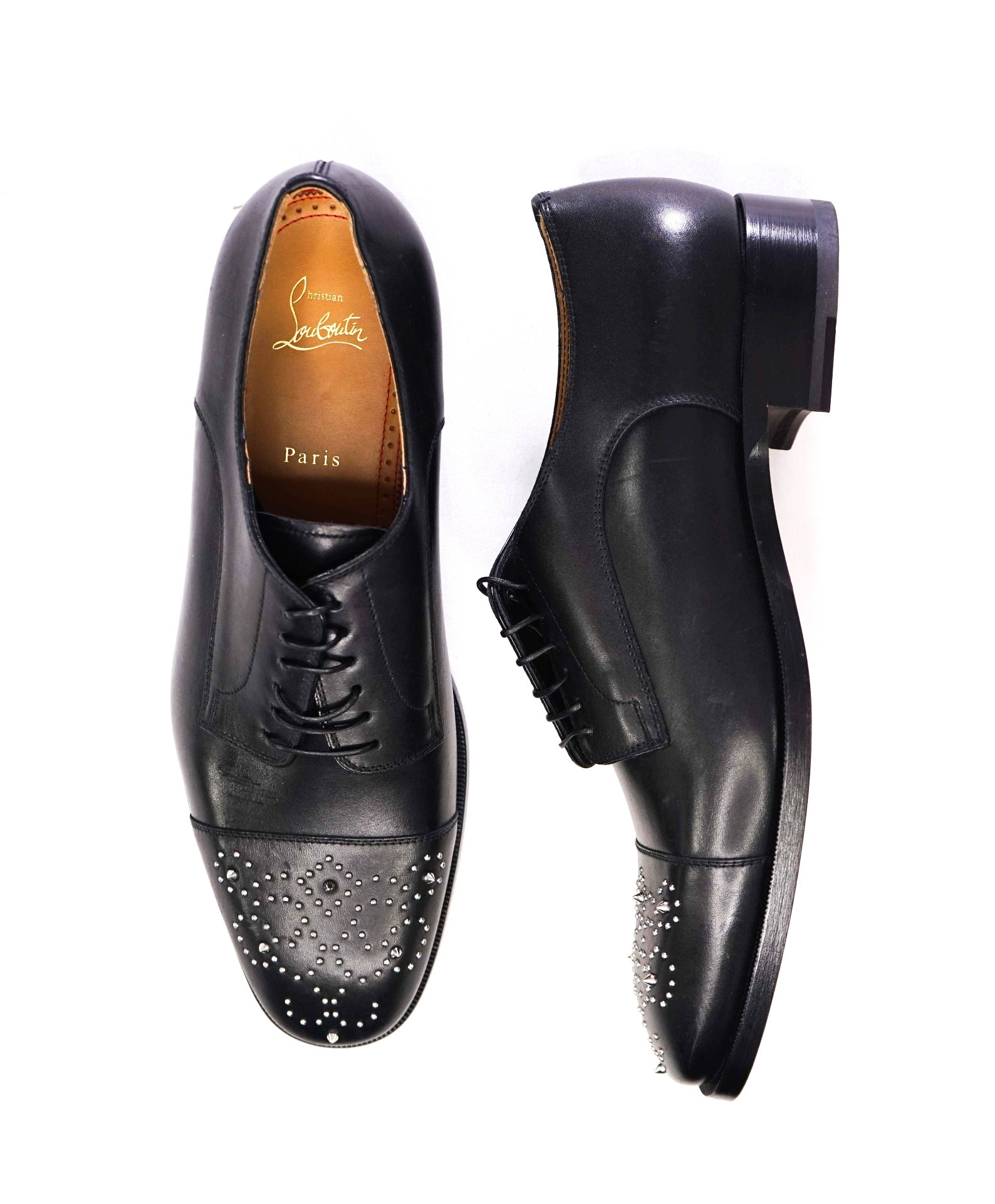 $1,100 Christain Louboutin Black Studded "Maltese" Oxford US 11 (EU44)