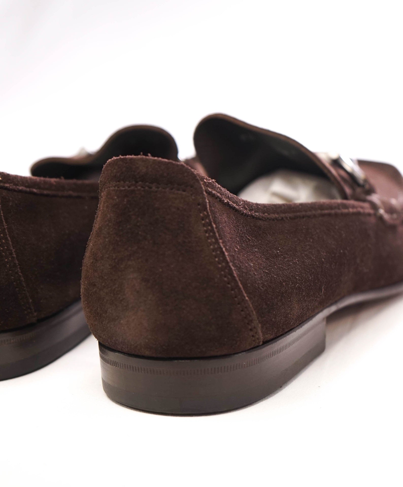 $850 Salvatore Ferragamo "GIORDANO" Brown Loafers Suede 12 D