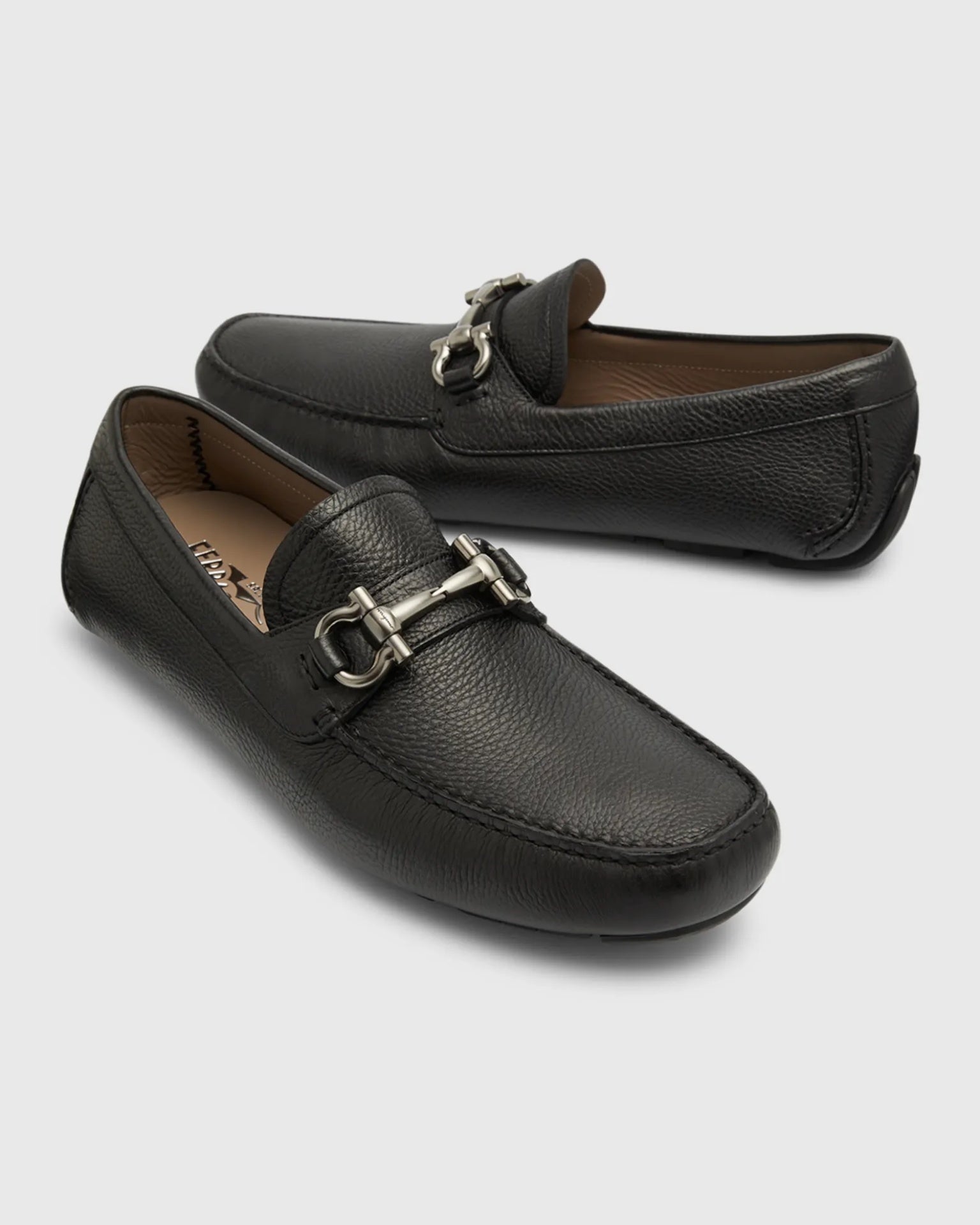 $800 Salvatore Ferragamo "PARIGI" Black Pebbled Leather Loafer 11 D (44 EU)
