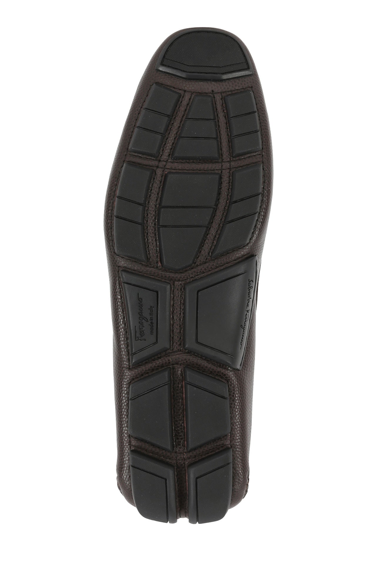$800 Salvatore Ferragamo "PARIGI" Brown Pebbled Leather Loafer 9D