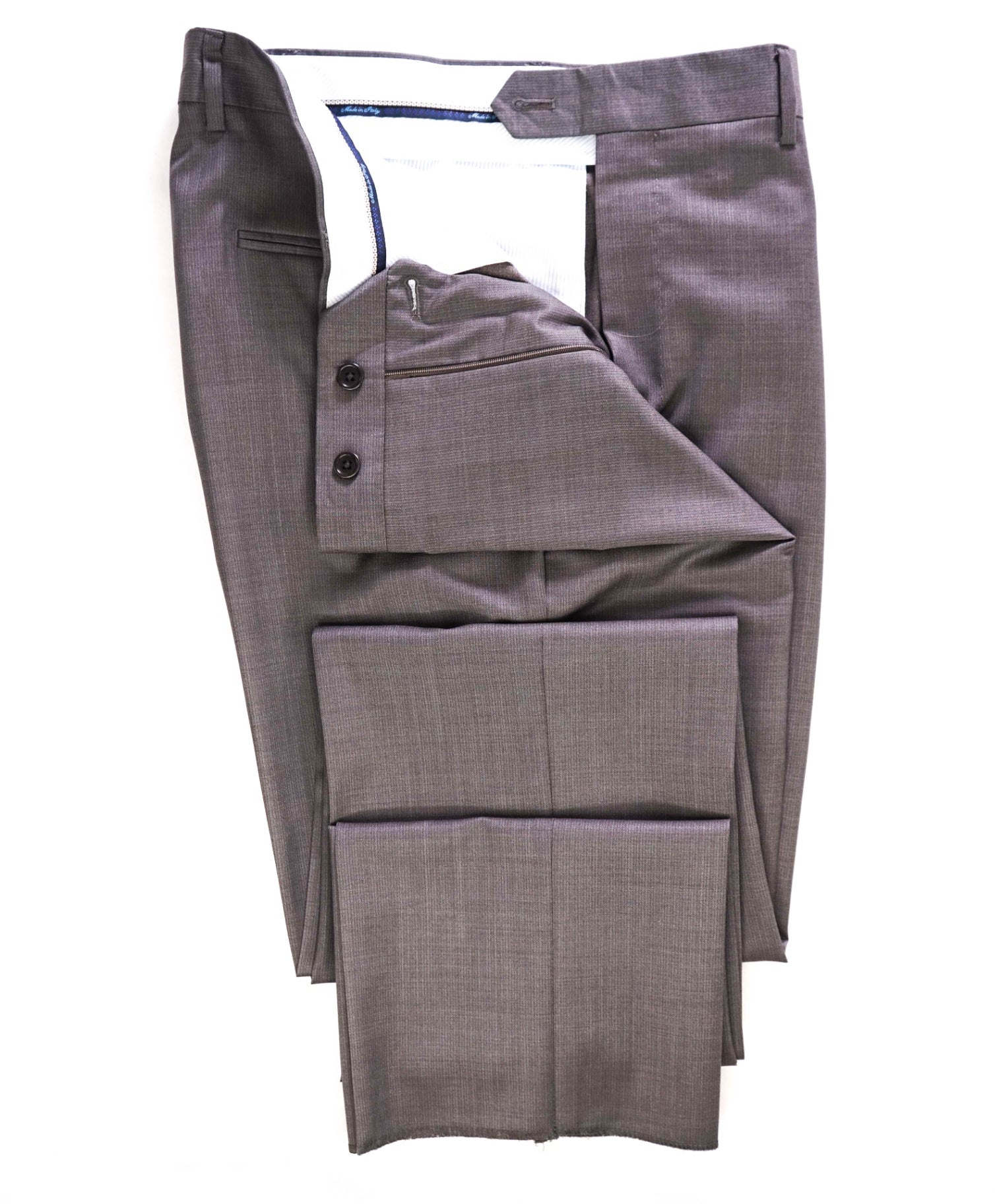 $400 Saks Fifth Avenue Solid Light Grey Wool/Silk Pants 36W