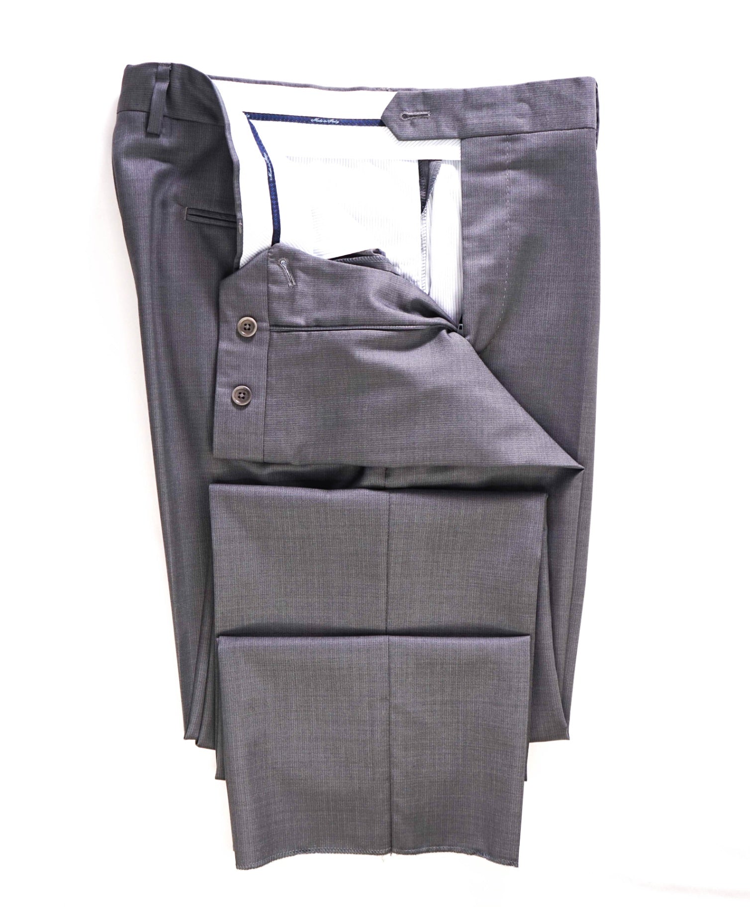 $400 Saks Fifth Avenue Solid Grey Wool/Silk Pants 36W