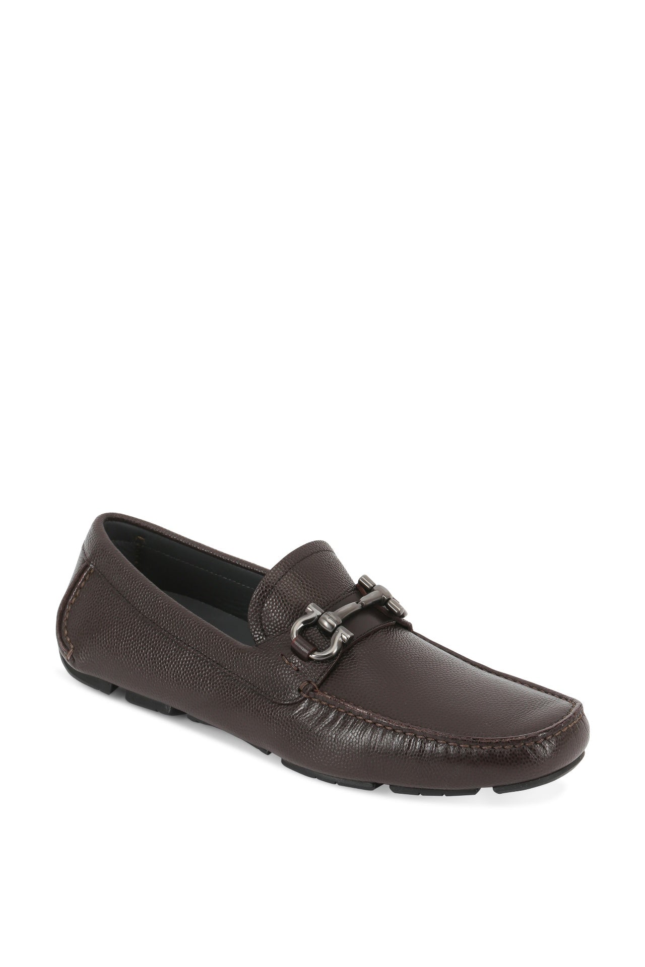 $800 Salvatore Ferragamo "PARIGI" Brown Pebbled Leather Loafer 9D