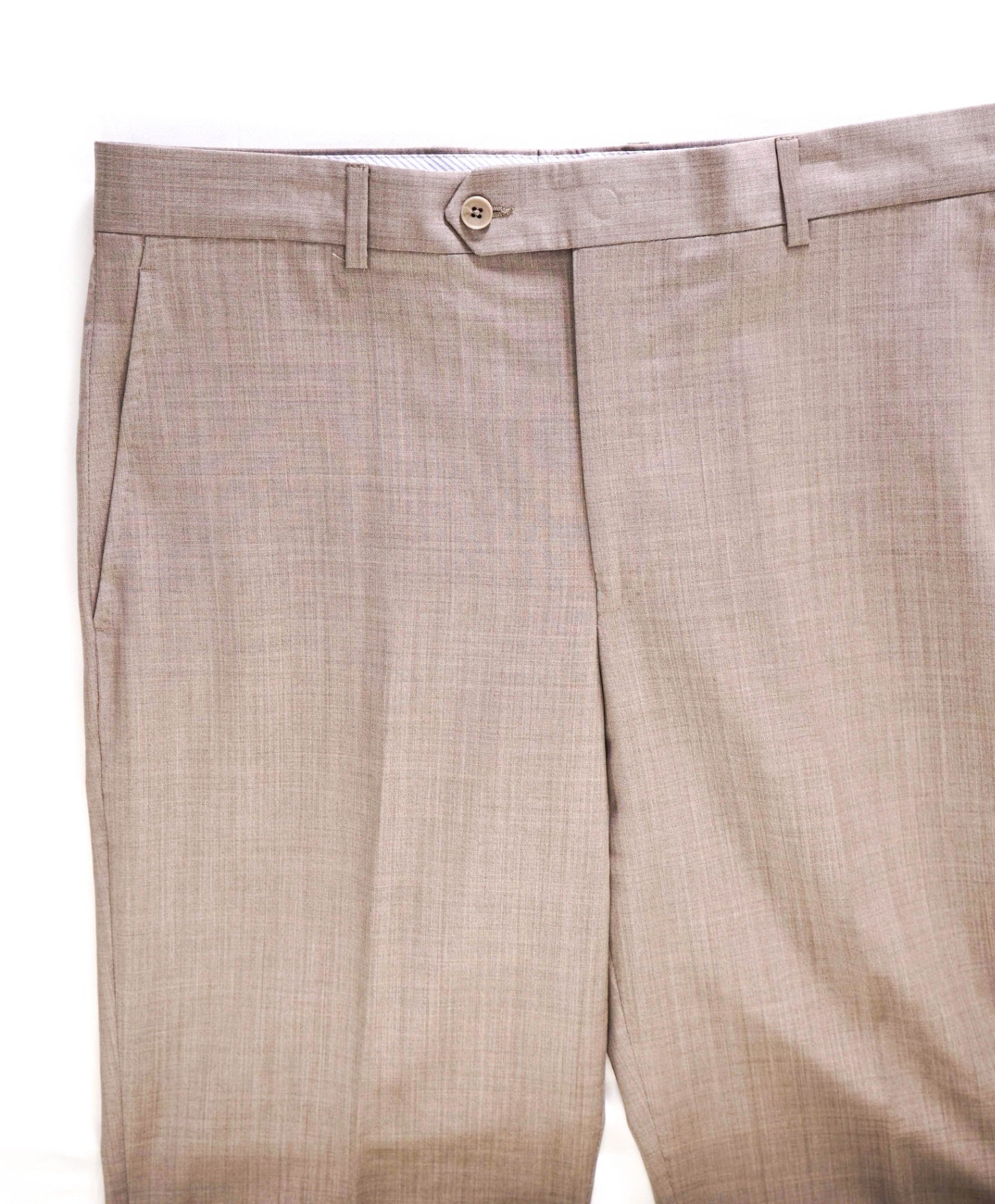 $400 Saks Fifth Avenue Made In ITALY Tan Wool/Silk Dress Pants 34W