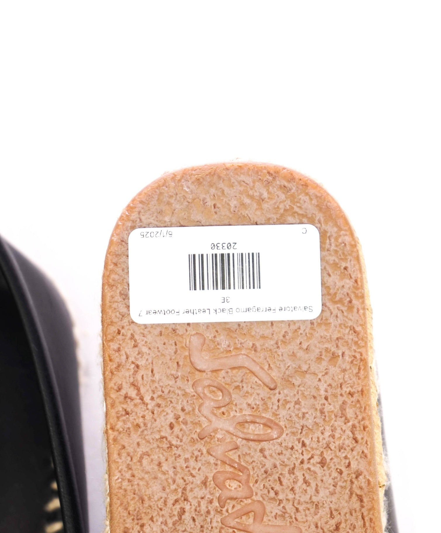 $750 SALVATORE FERRAGAMO - "GIUNONE 2" Black Espadrille Loafer - 7EEE