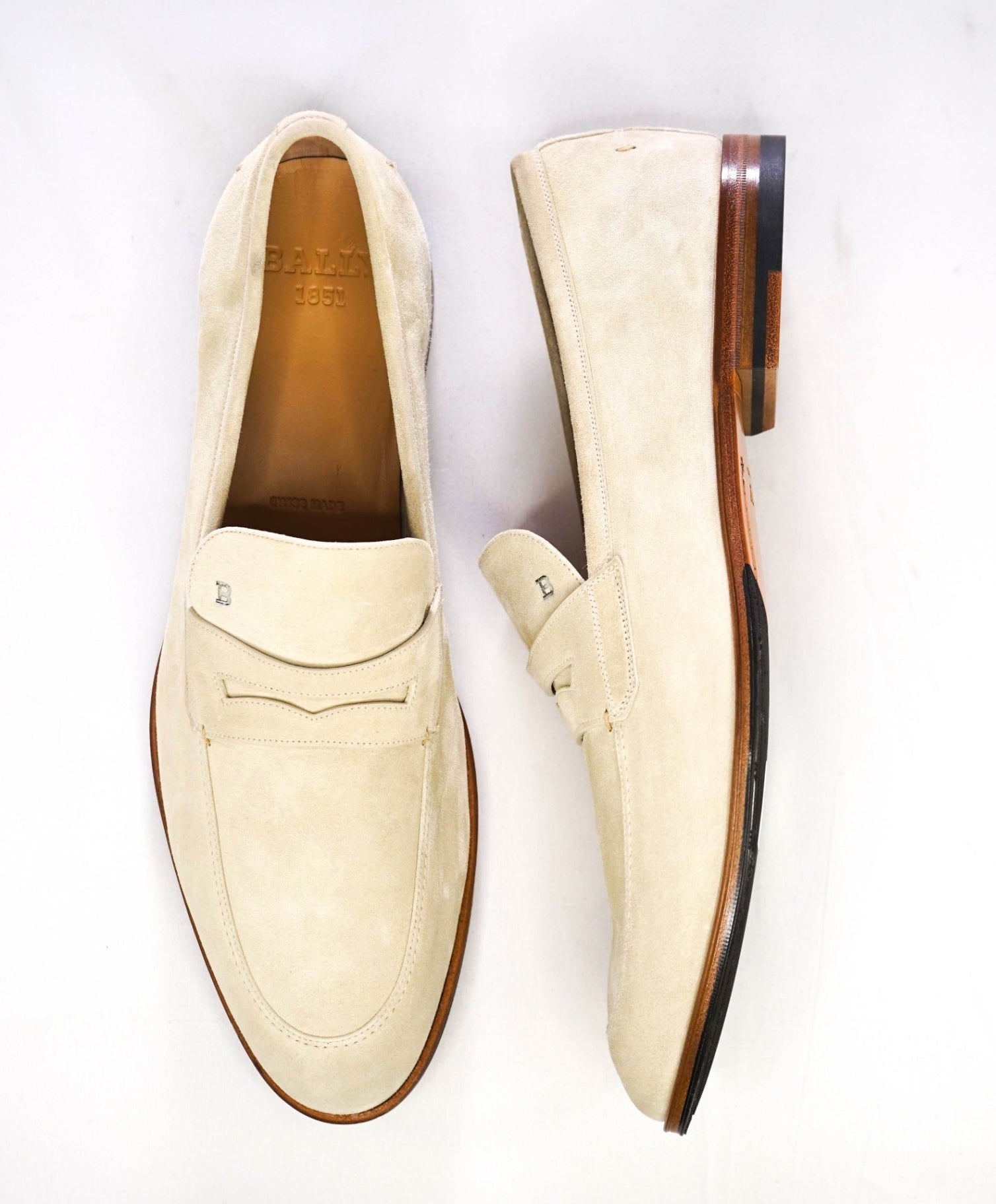 $650 Bally "WEBB" Stone Grey Summer Loafers Suede US 11 (UK10)