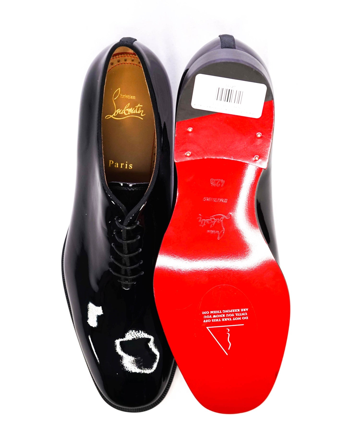 $1,145 CHRISTIAN LOUBOUTIN - *CORTEO* Black Patent Leather Oxfords - 9.5 US (42.5EU)