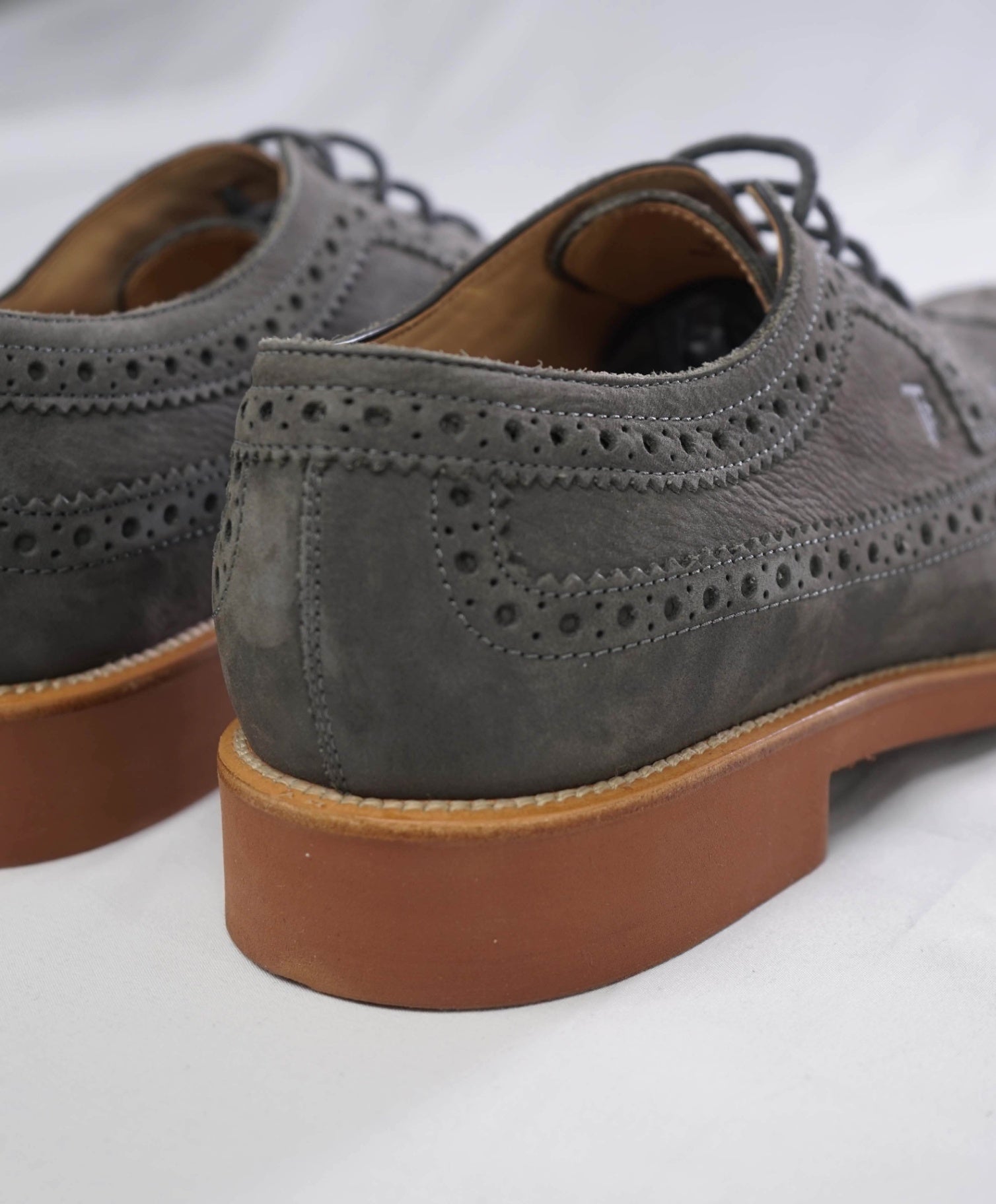 $700 Tod's Solid Grey Suede Derbies Leather Footwear 10 US (9UK)