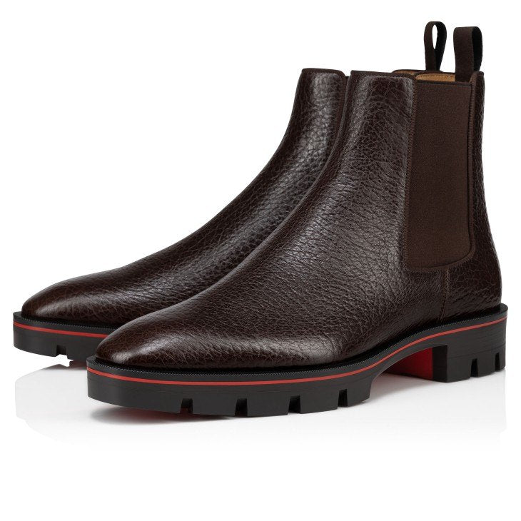 $1,300 CHRISTIAN LOUBOUTIN - *ALPINOSOL* Brown Lug Sole Boots - US 10 (43EU)