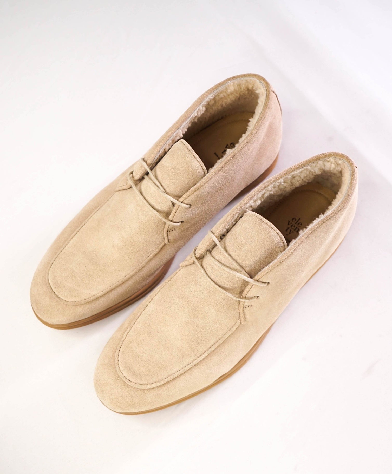 $795 Eleventy Stone Suede Shearling Lined Chukka US 10.5 (43.5EU)