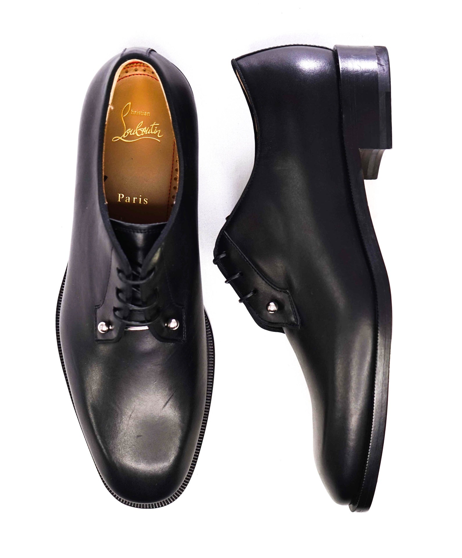 $1,250 Christian Louboutin "Chambeliss" Black Leather Oxfords 9US (42EU)