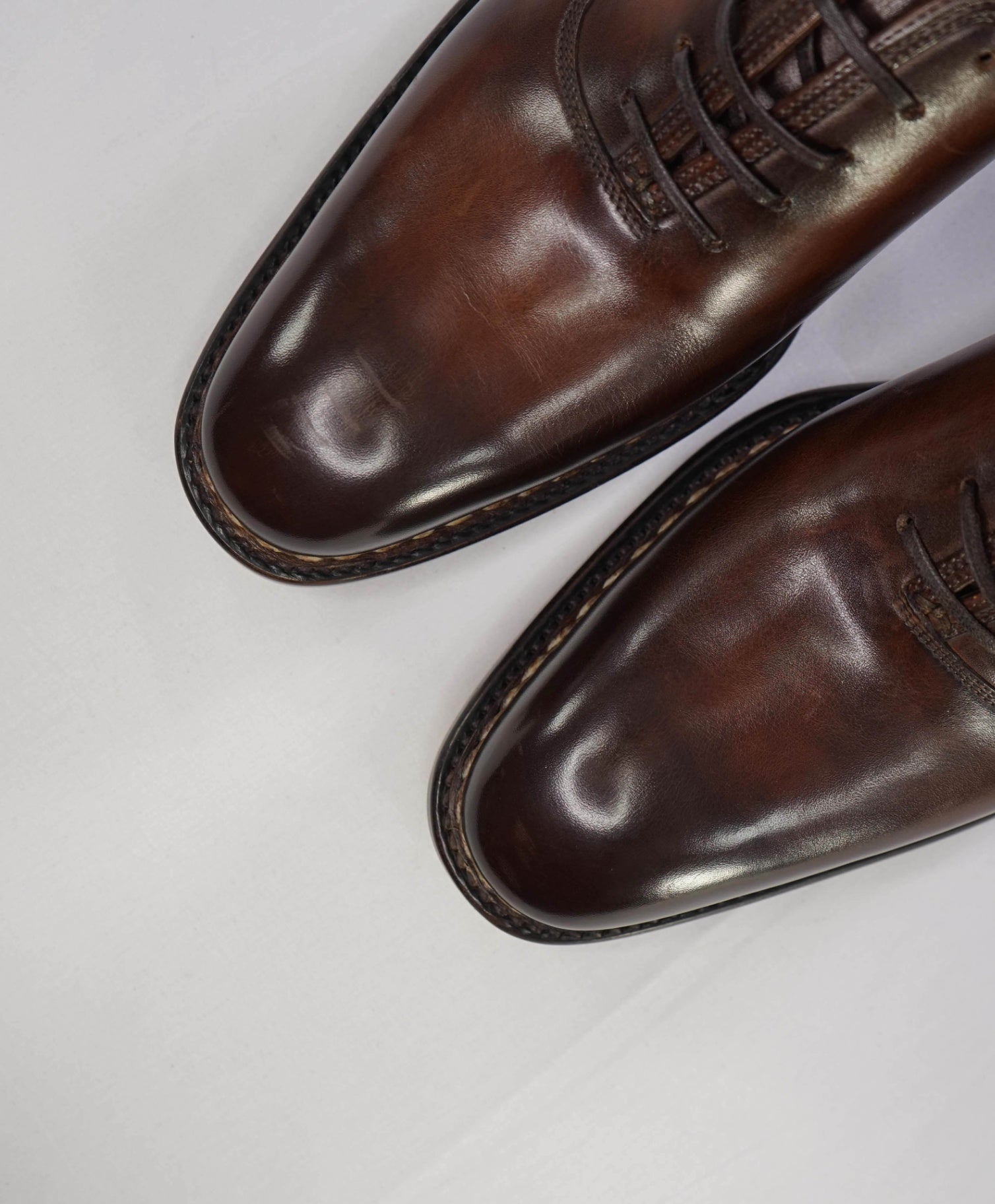 $1,495 Salvatore Ferragamo "TRAMEZZA" Special Edition Brown Oxfords 7 D