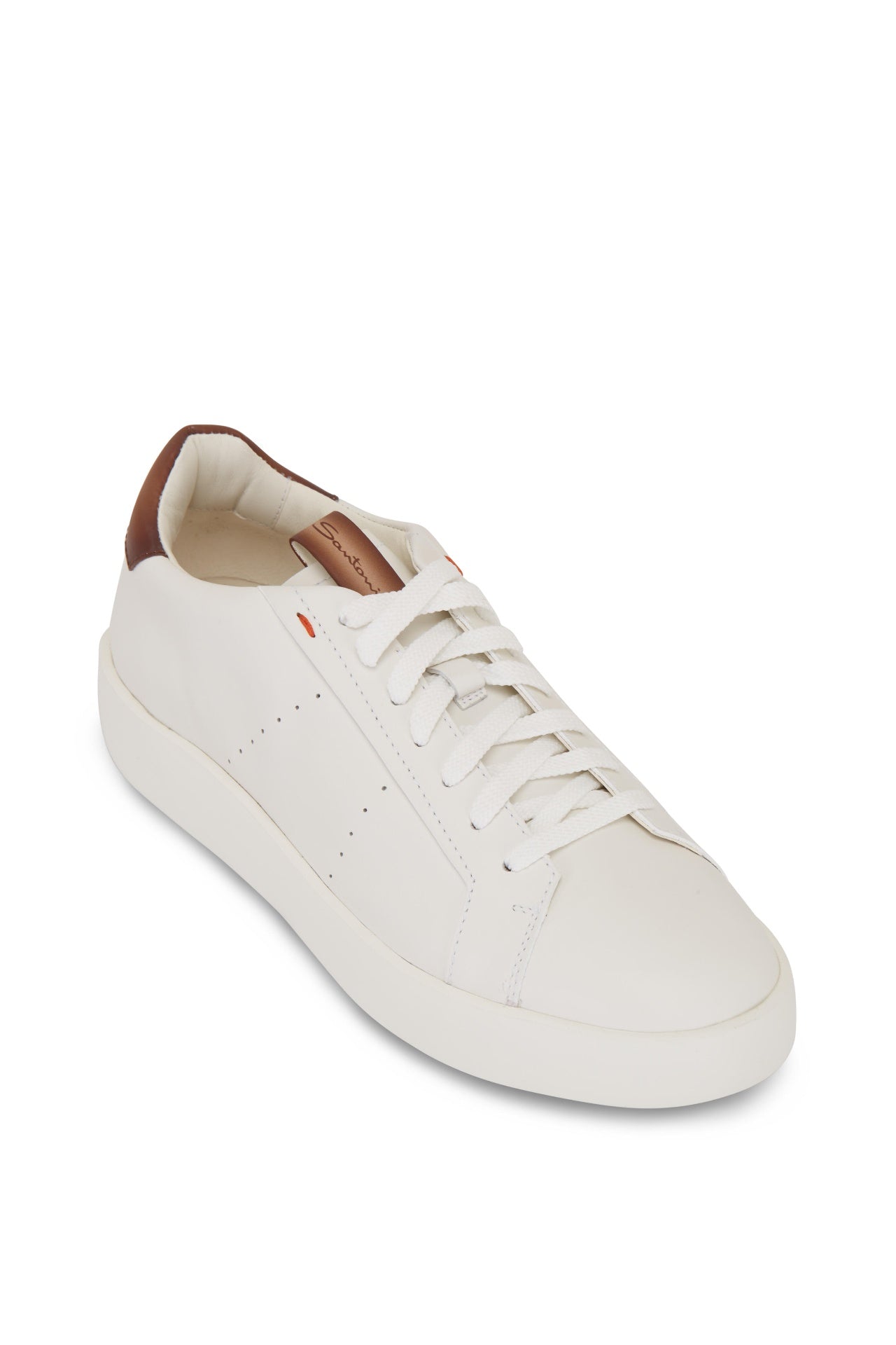 $700 Santoni White Sneakers Leather Footwear US 10 (9UK)