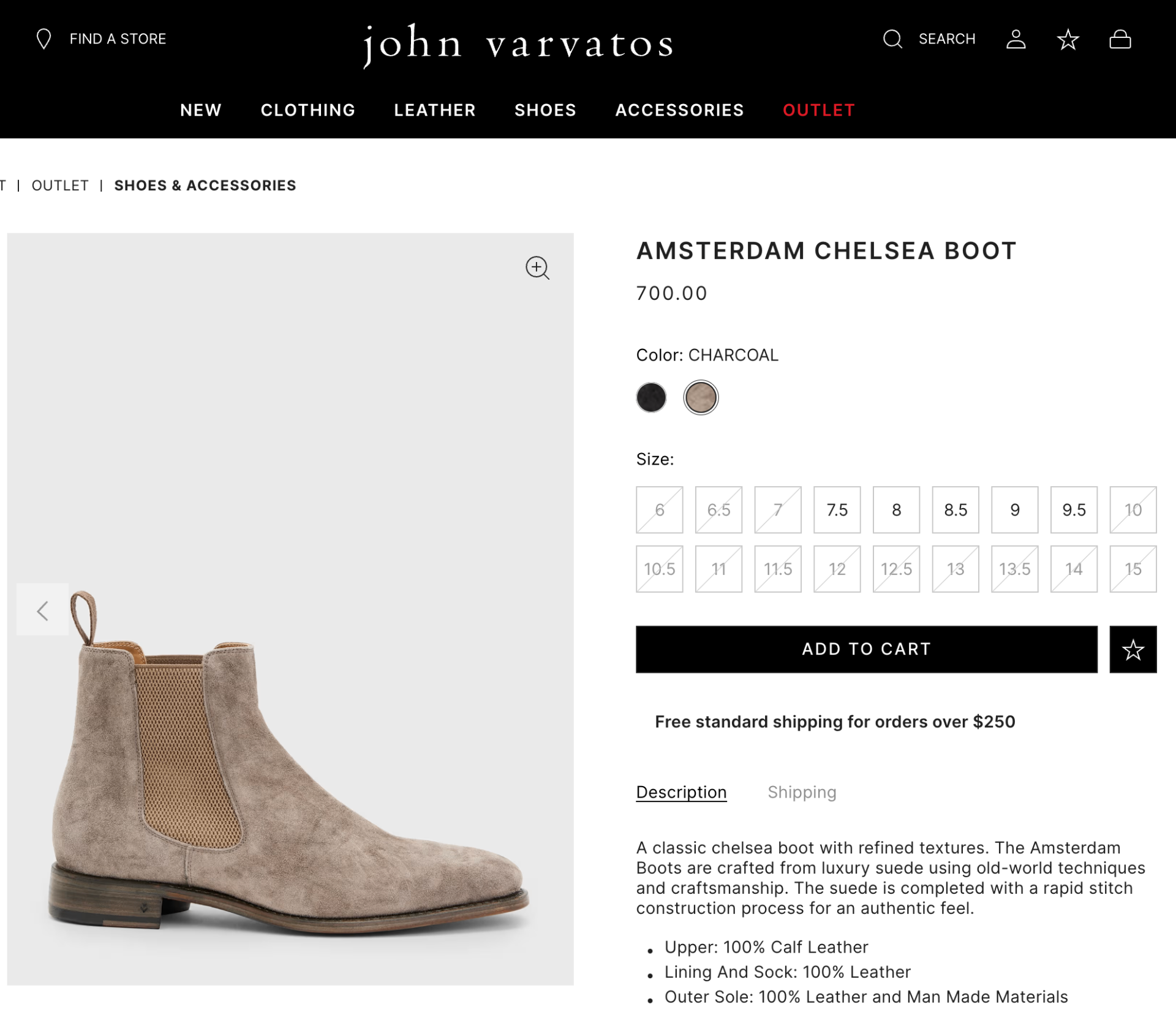 $700 John Varvatos Stone Grey "AMSTERDAM" Suede Boots 11 US