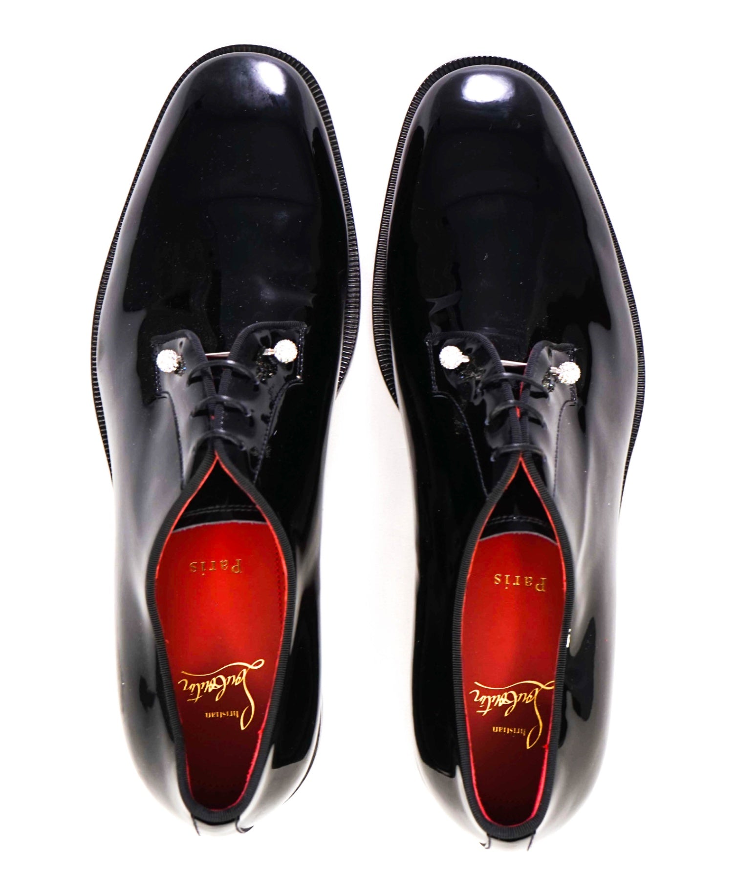 $1,295 Christian Louboutin "Chambeliss Night Strass" Patent Oxfords US 9.5 (42.5 EU)