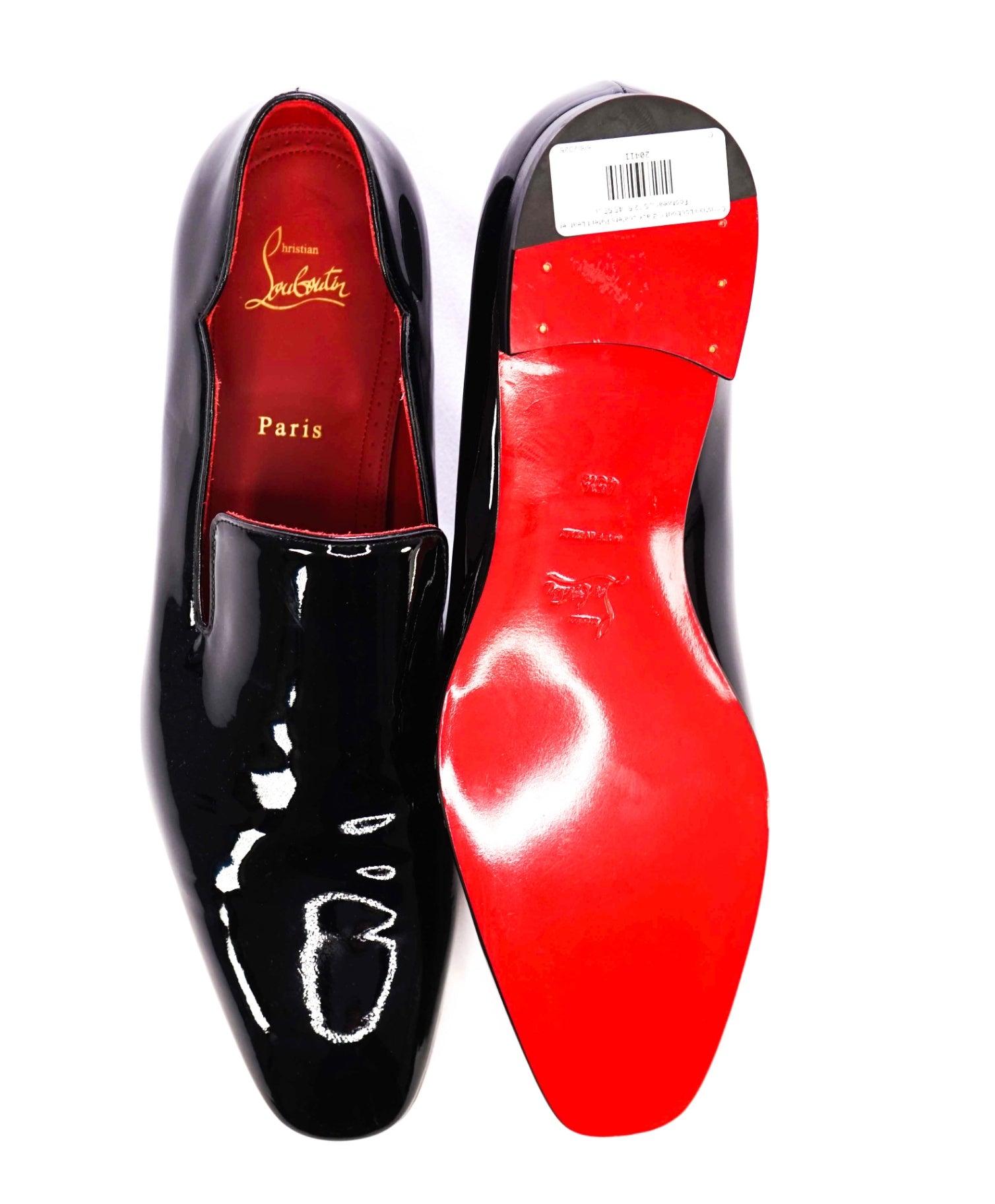 $945 CHRISTIAN LOUBOUTIN - * DANDY CHICK* Black Patent Loafers US 12.5 (45.5EU)