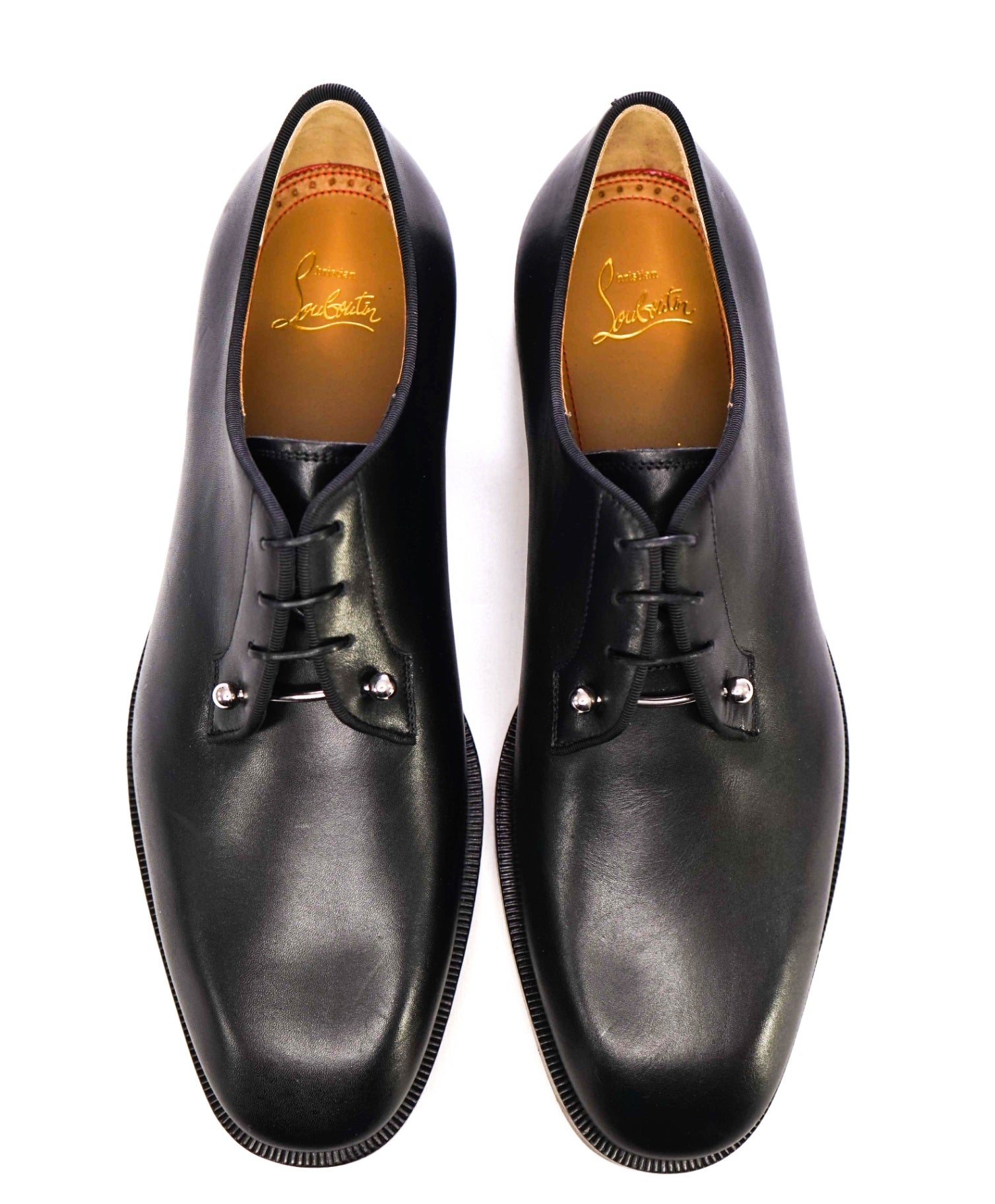 $1,250 Christian Louboutin "Chambeliss" Black Leather Oxfords US 9 (42EU)
