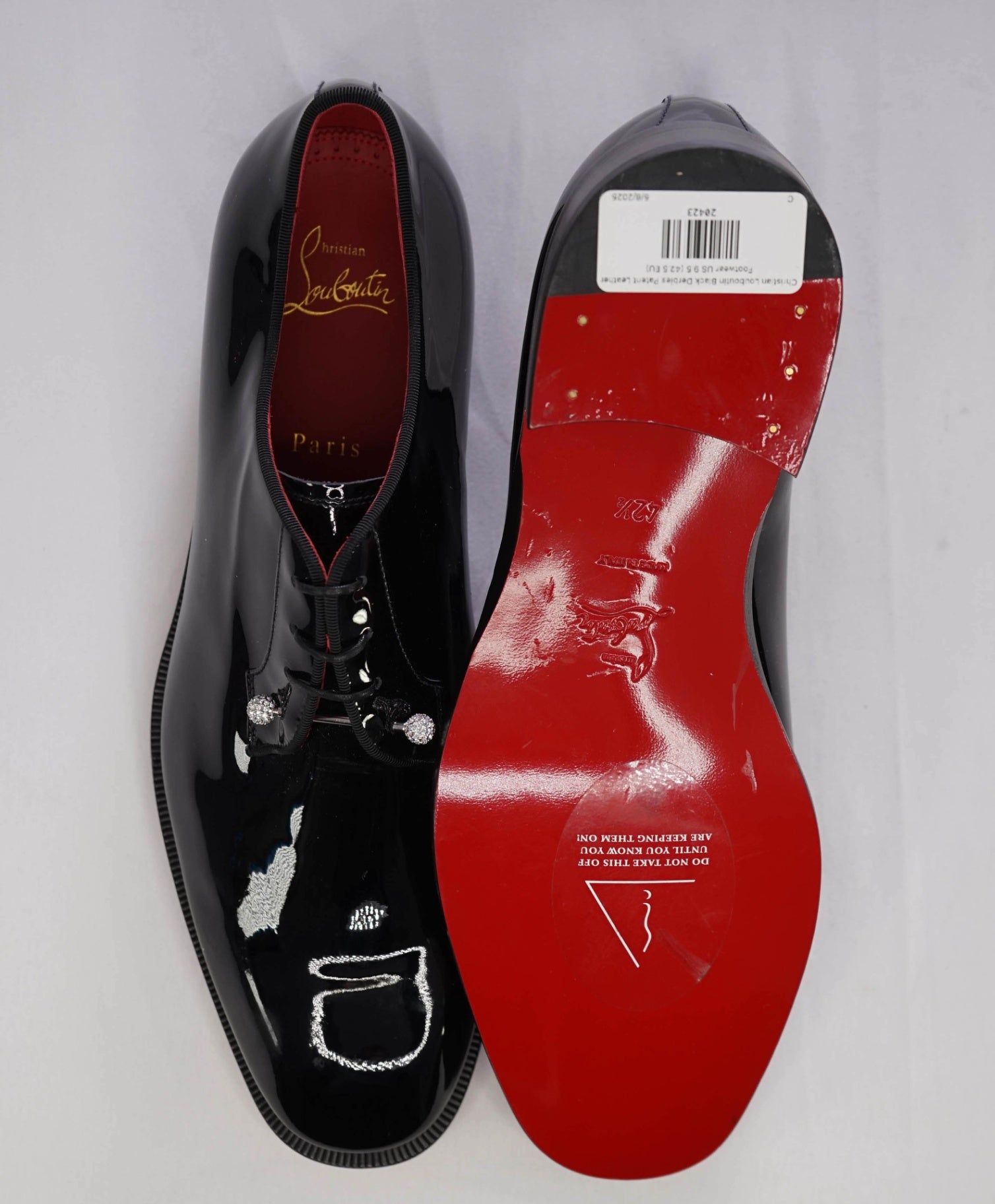 $1,295 Christian Louboutin "Chambeliss Night Strass" Patent Oxfords US 9.5 (42.5 EU)