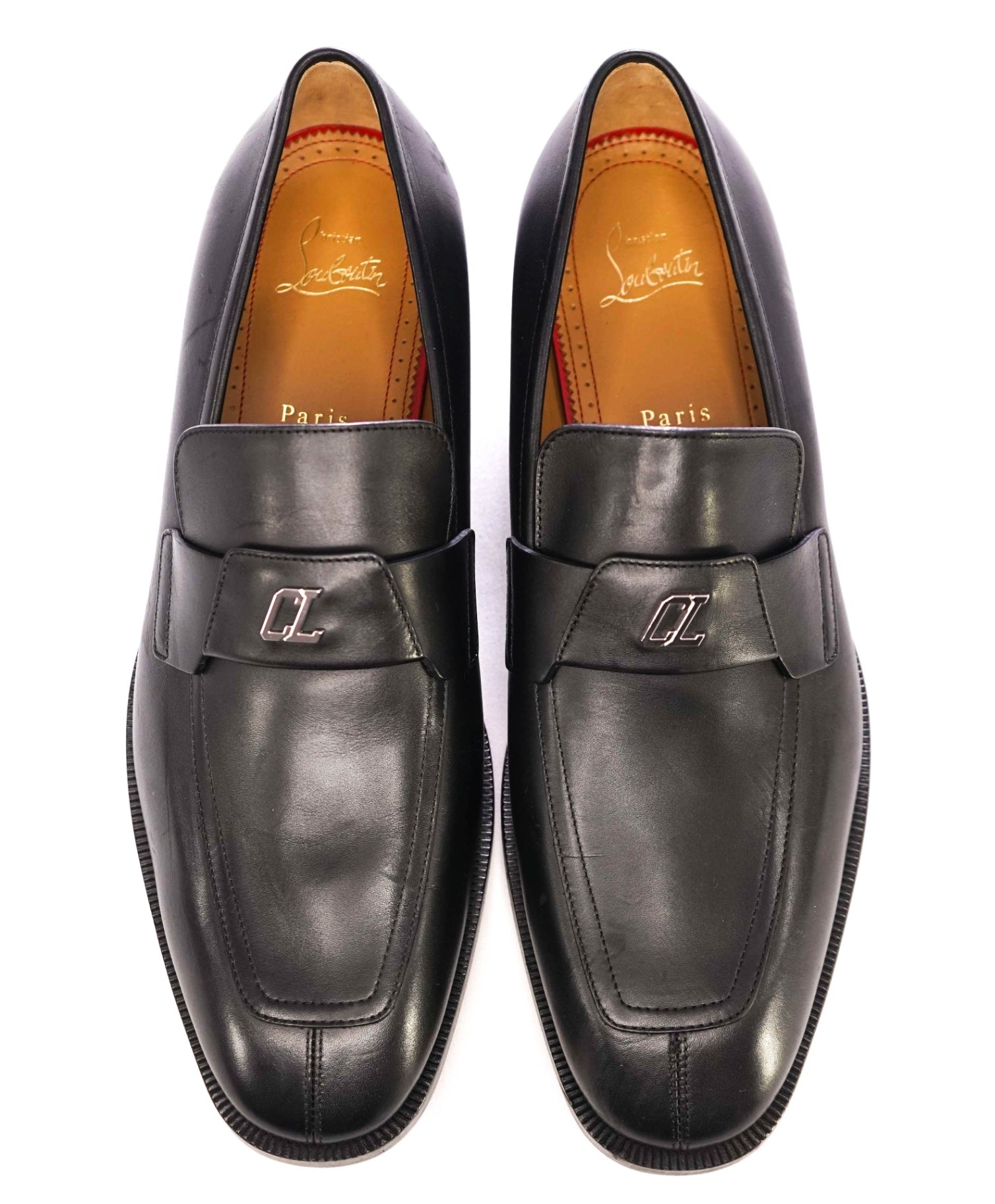 $1,100 CHRISTIAN LOUBOUTIN - *VARSIMOC* Black Leather Loafers US 9.5 (42.5 EU)