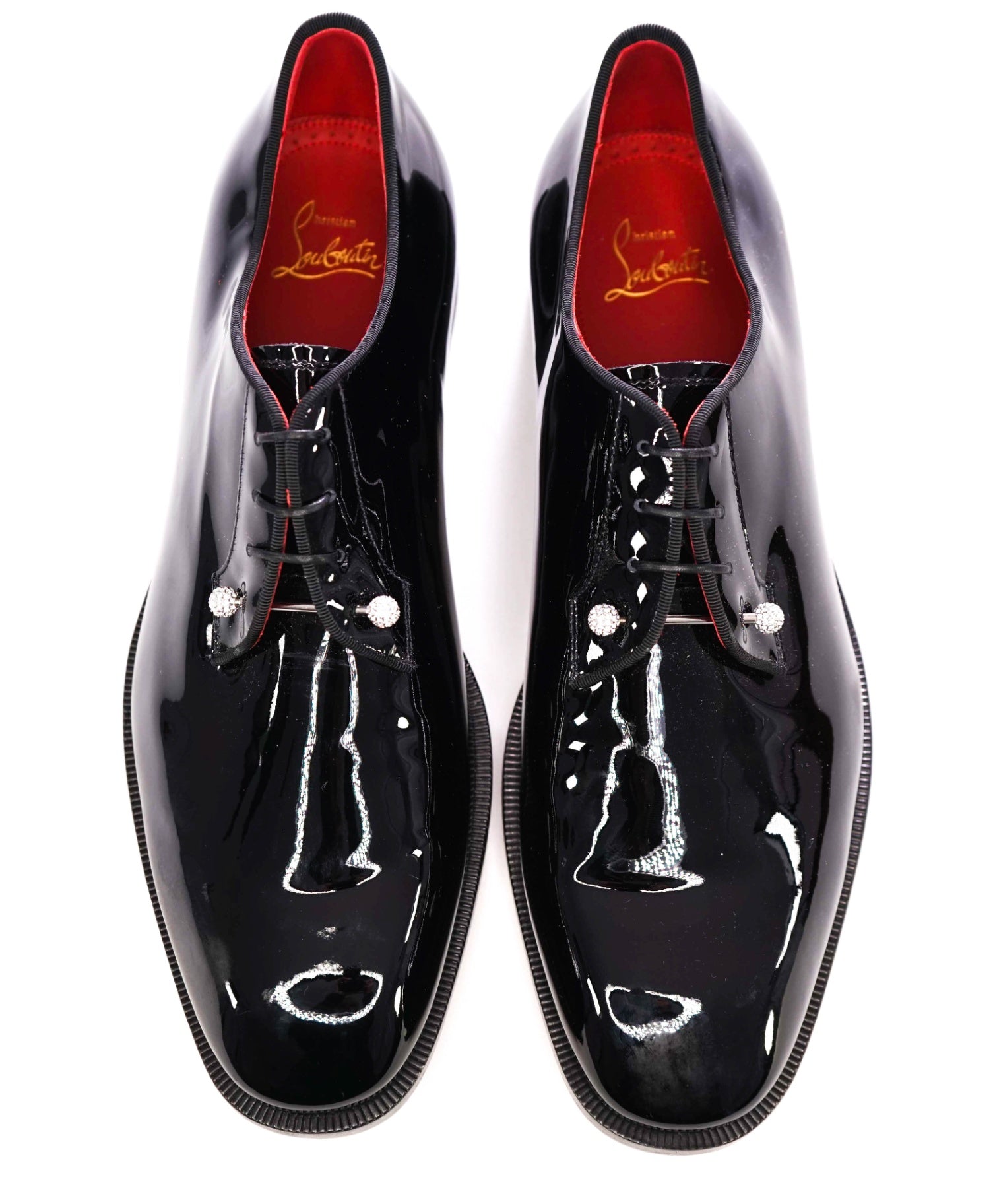 $1,295 Christian Louboutin "Chambeliss Night Strass" Patent Oxfords US 9.5 (42.5 EU)