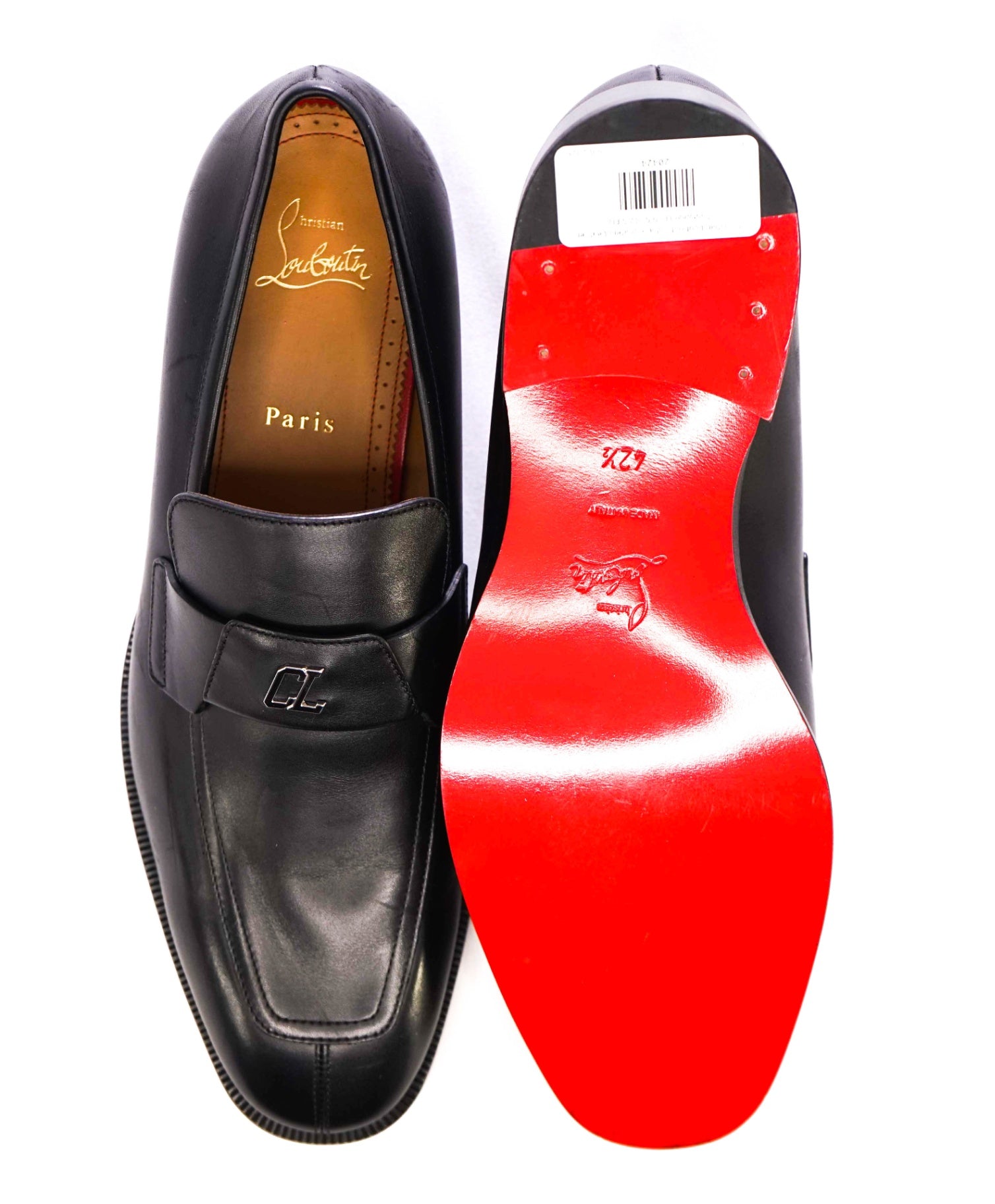 $1,100 CHRISTIAN LOUBOUTIN - *VARSIMOC* Black Leather Loafers US 9.5 (42.5 EU)
