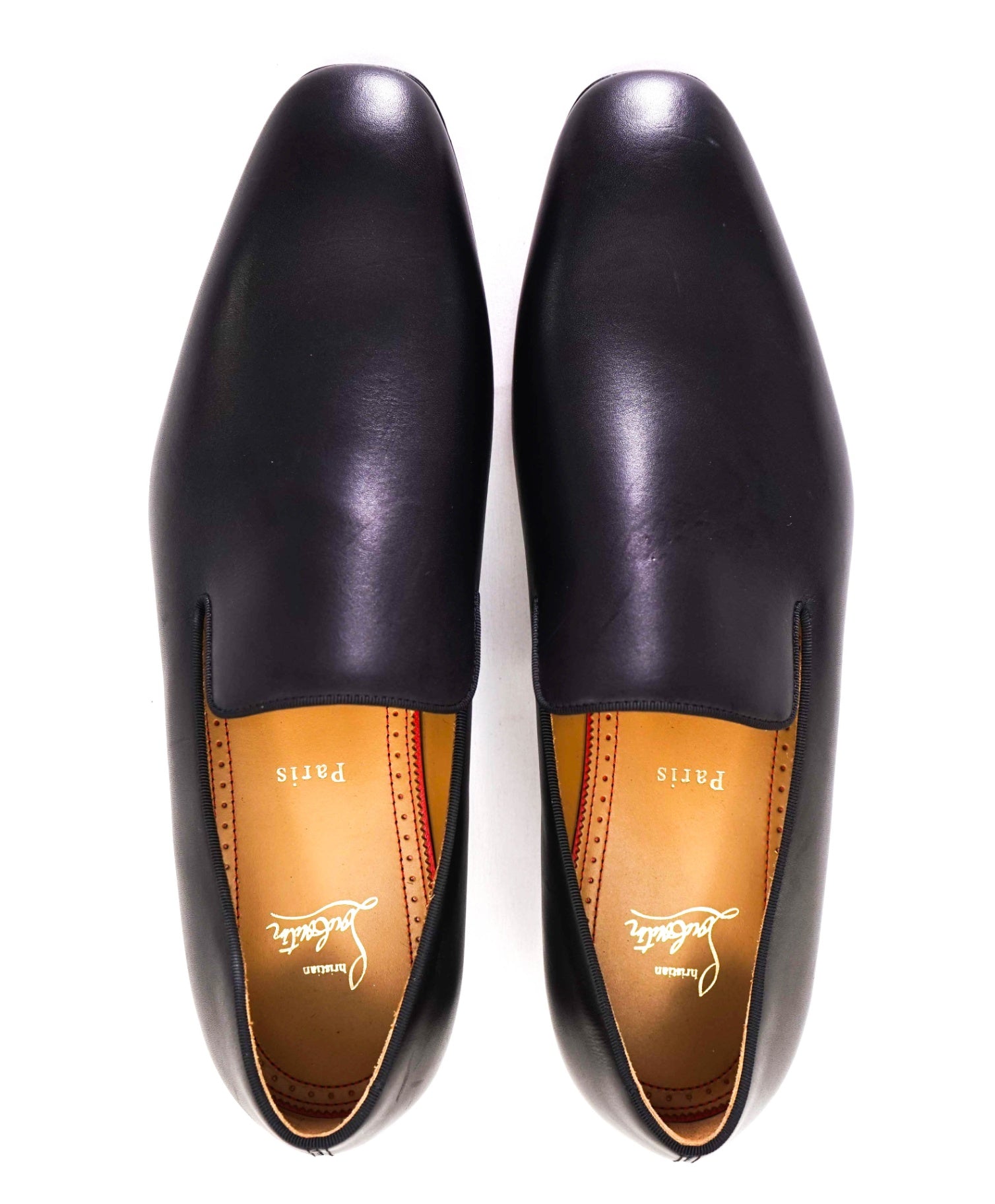 $1,050 CHRISTIAN LOUBOUTIN - * Dandelion* Black Leather Loafers US 10 (43EU)