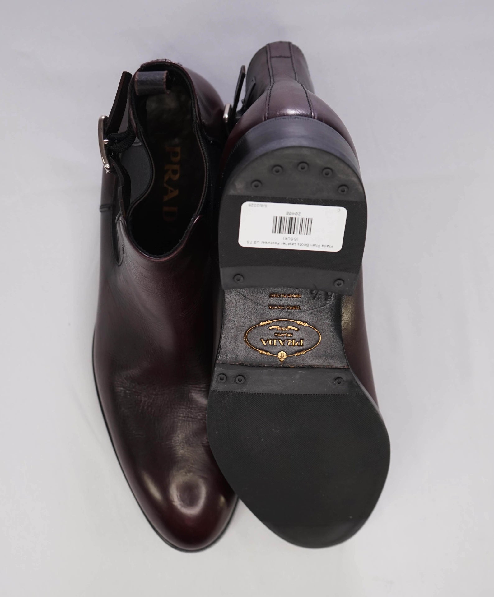 $1,250 Prada Brown Leather Buckle Ankle Boots US 7.5 (6.5UK)