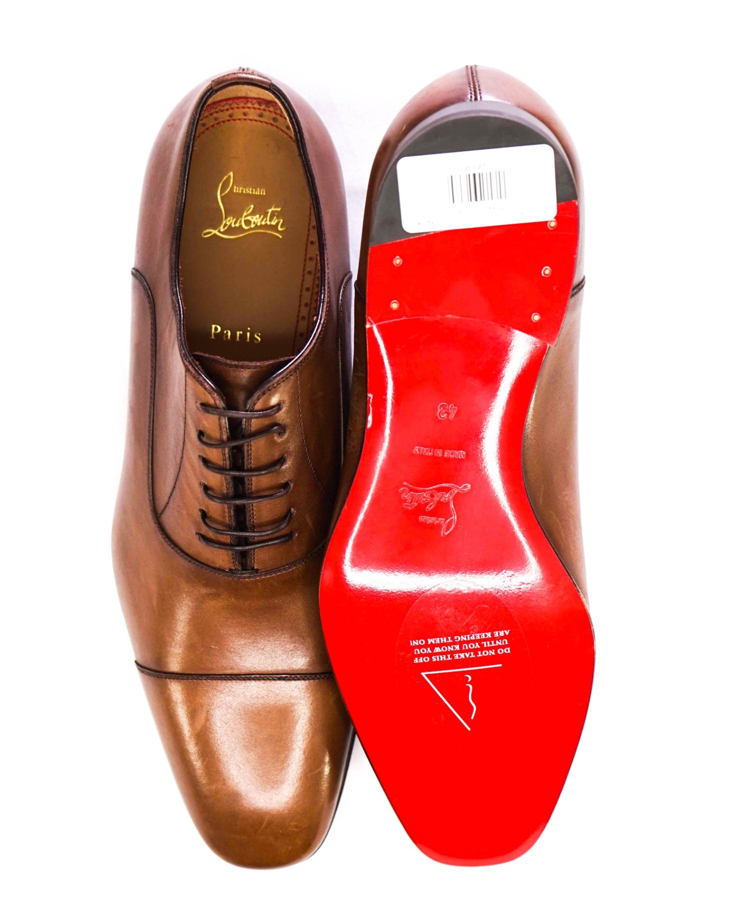 $1,050 CHRISTIAN LOUBOUTIN - *GREGGO* Brown Oxfords - US 10 (43EU)