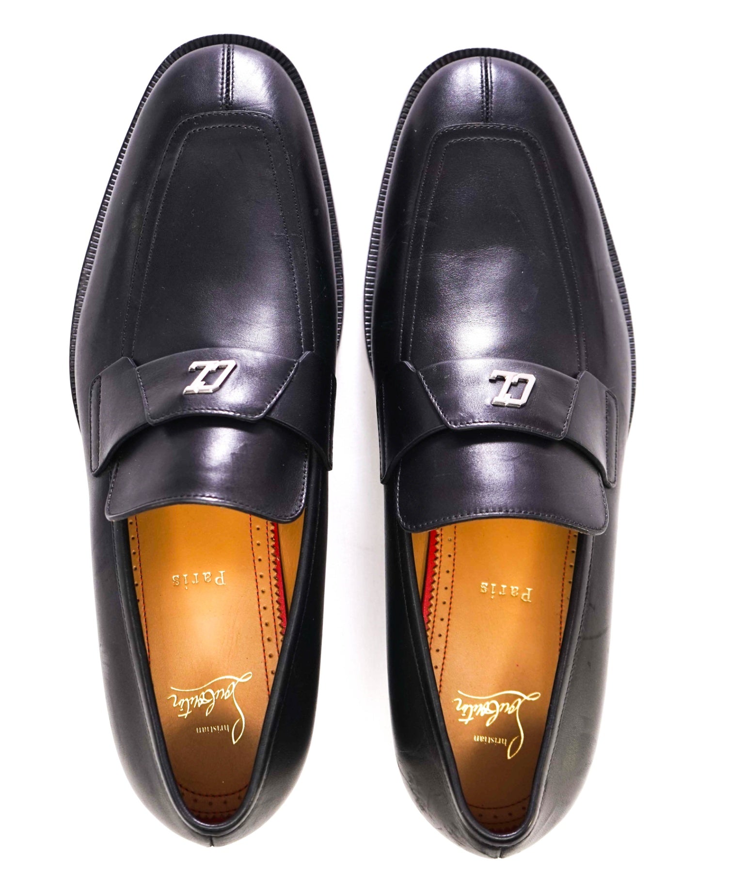 $1,100 CHRISTIAN LOUBOUTIN - *VARSIMOC* Black Leather Loafers US 9.5 (42.5 EU)