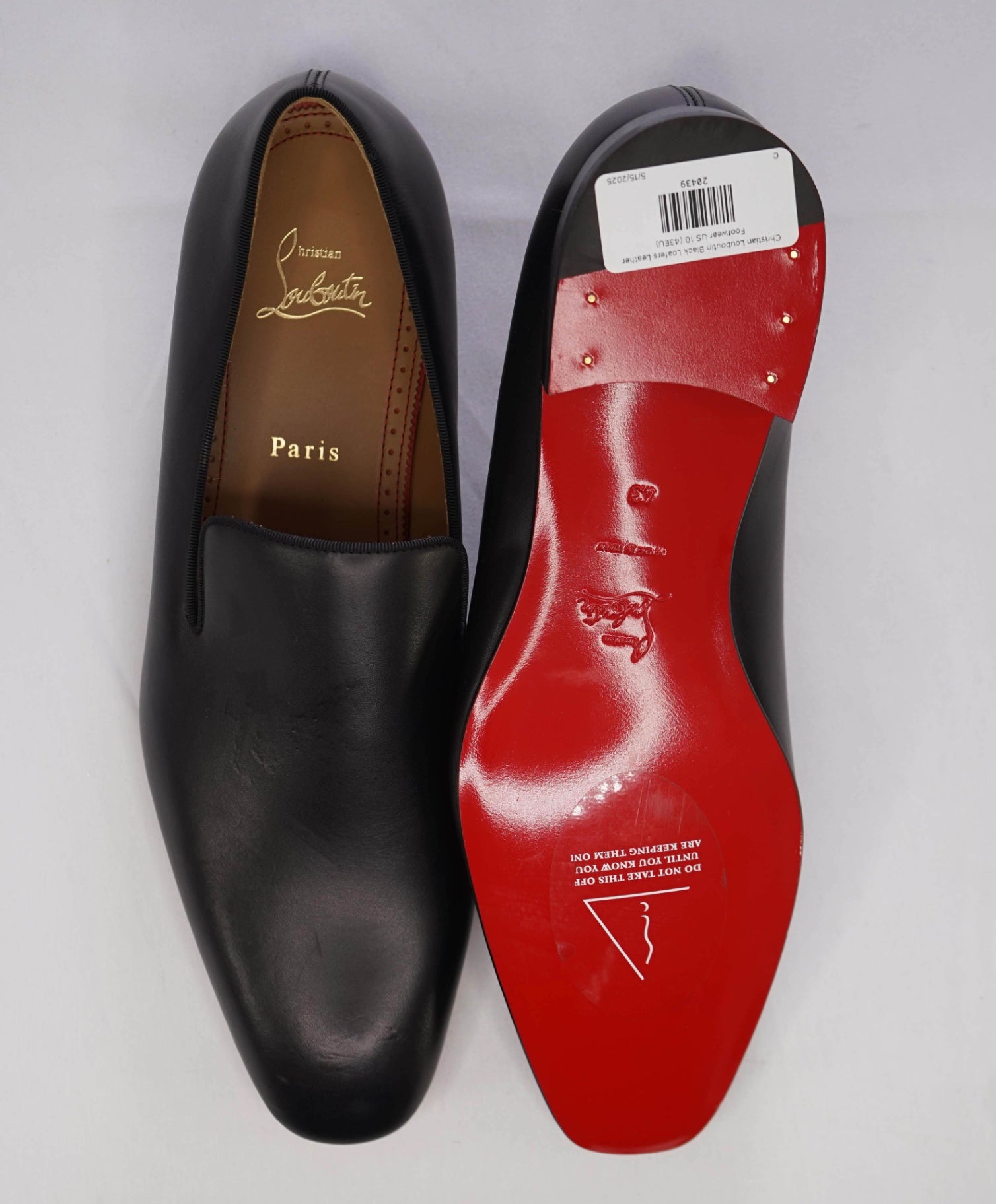 $1,050 CHRISTIAN LOUBOUTIN - * Dandelion* Black Leather Loafers US 10 (43EU)