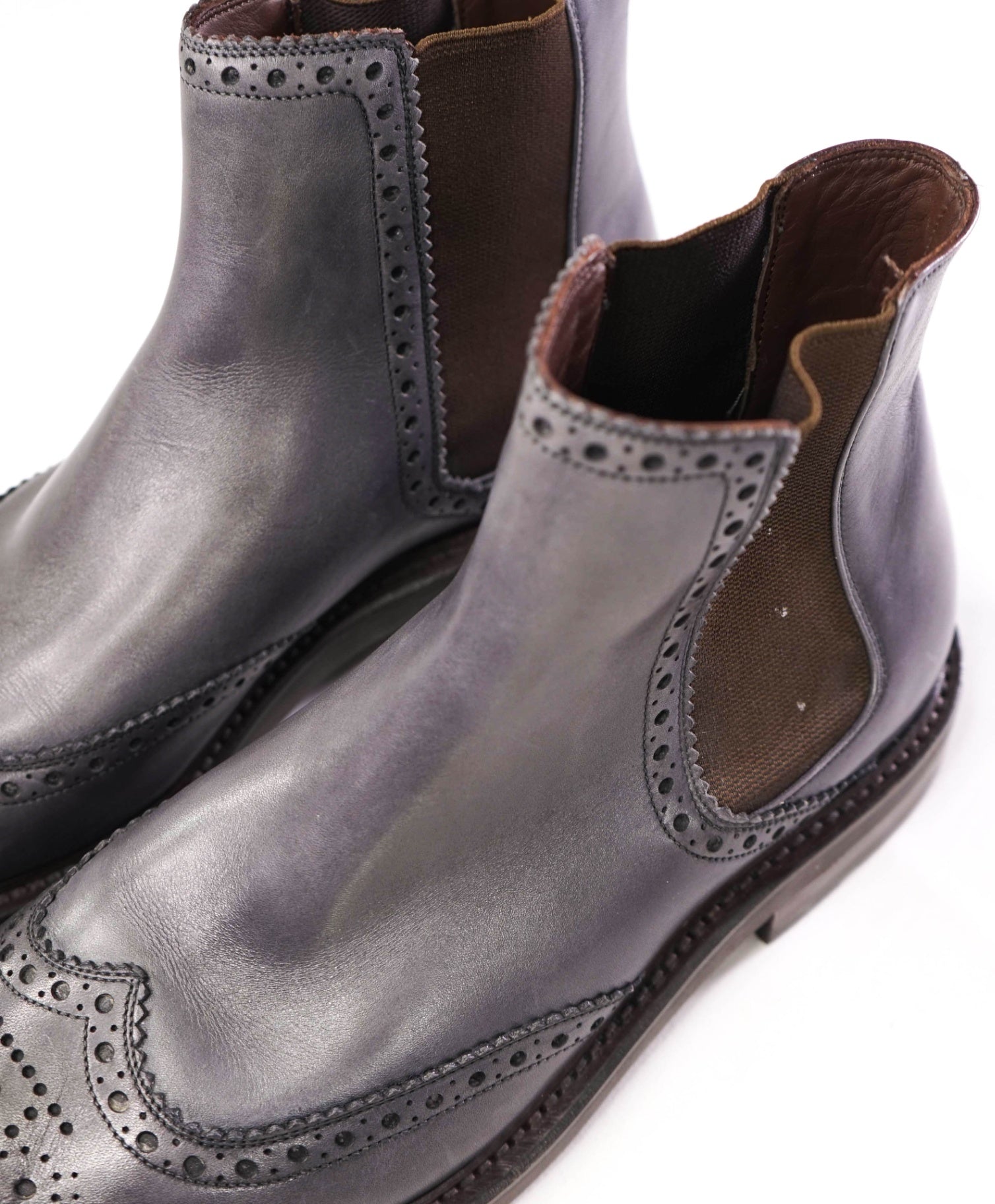 $1,190 Salvatore Ferragamo "TRAMEZZA" Navy Ankle Boots Leather 9 EE